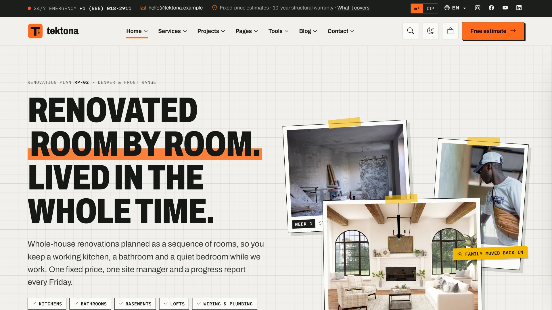 Tektona - Construction & Renovation HTML Template