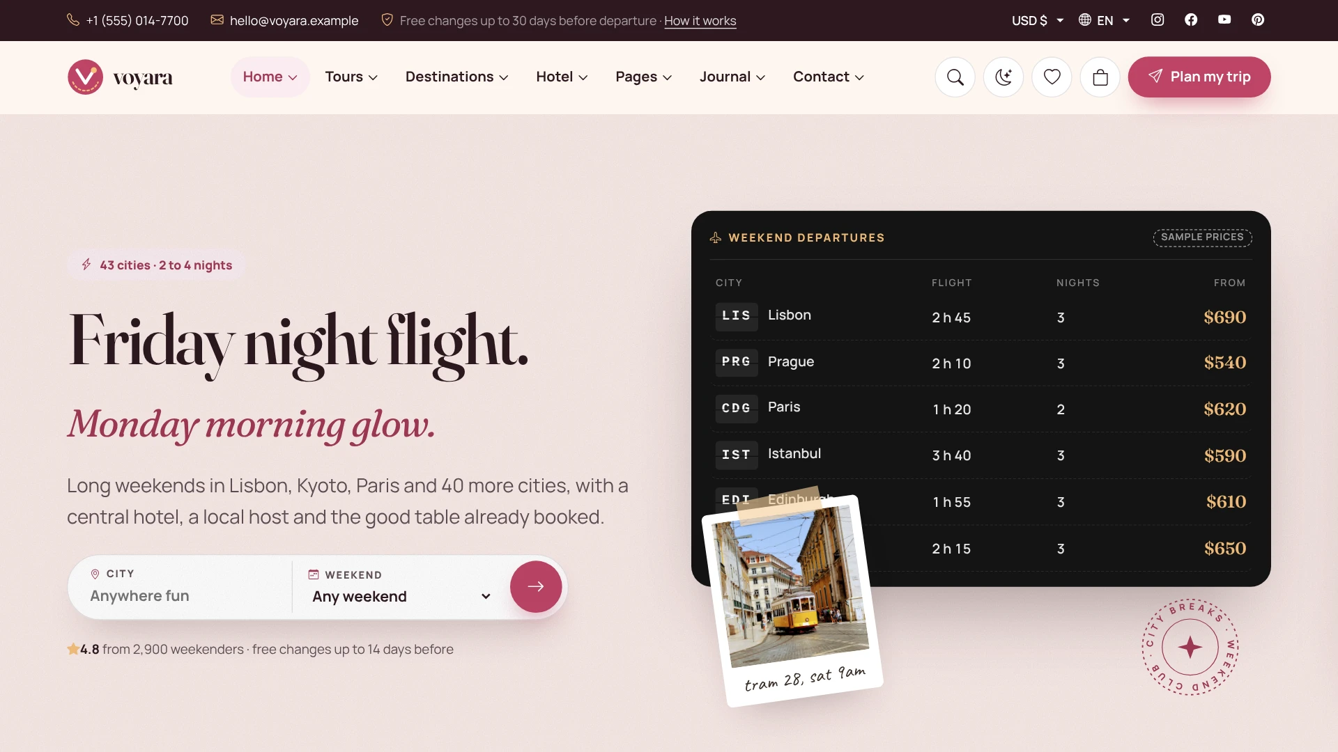Voyara - Travel Agency & Boutique Hotel HTML Template