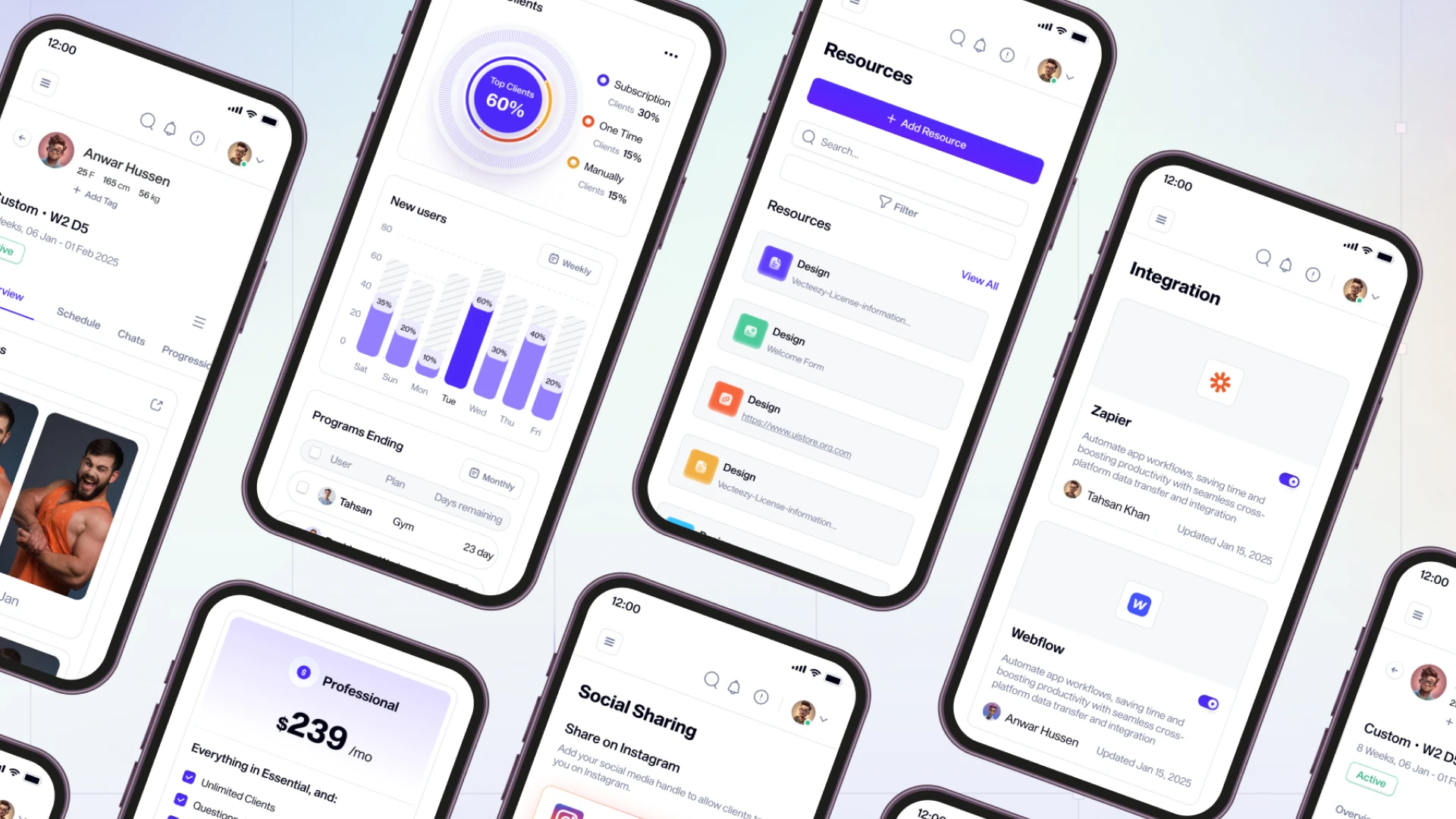 Gymerleen - Fitness Management Web App UI Kit