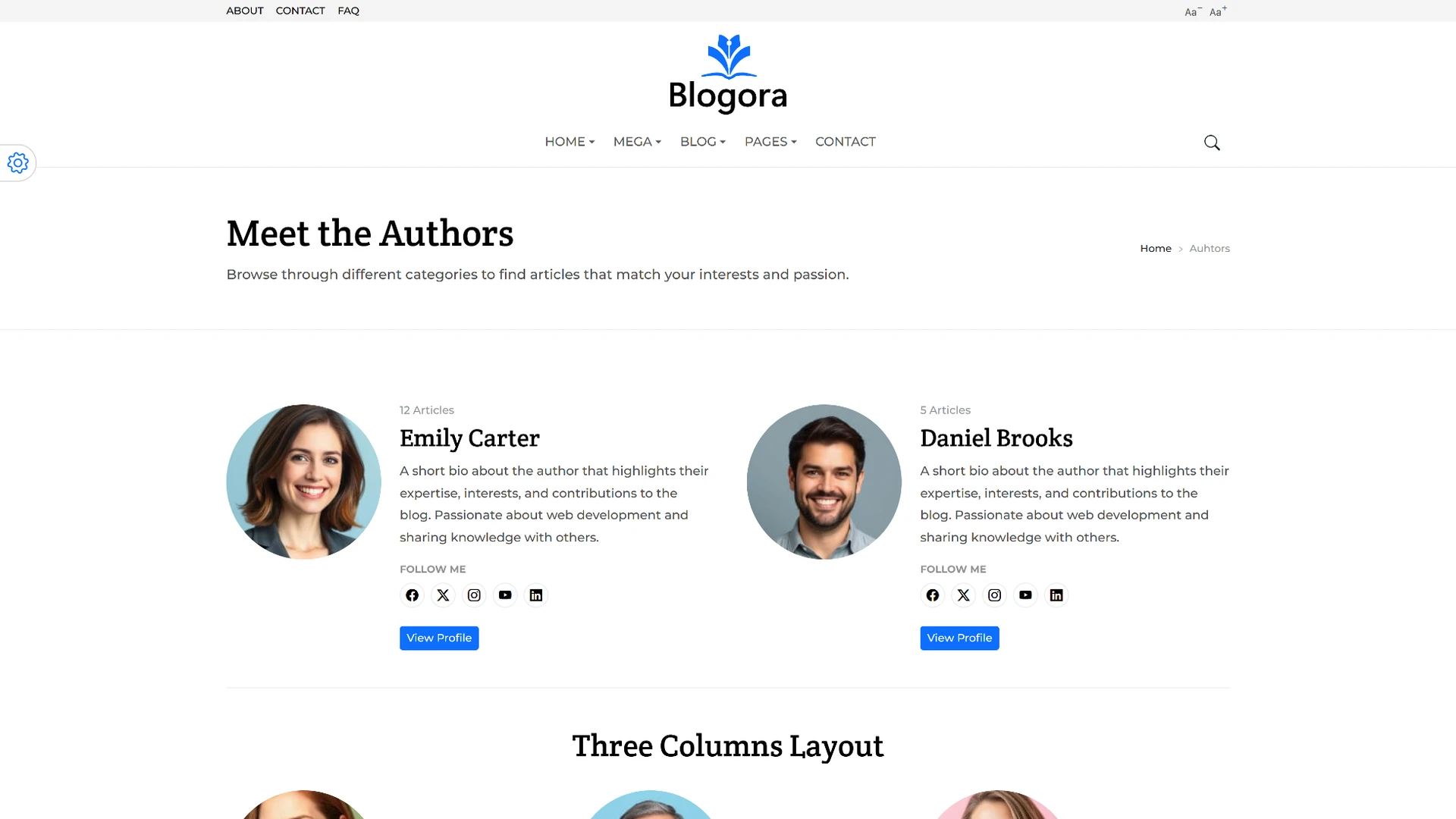 Blogora - Simple Personal Blog & Portfolio HTML Templates