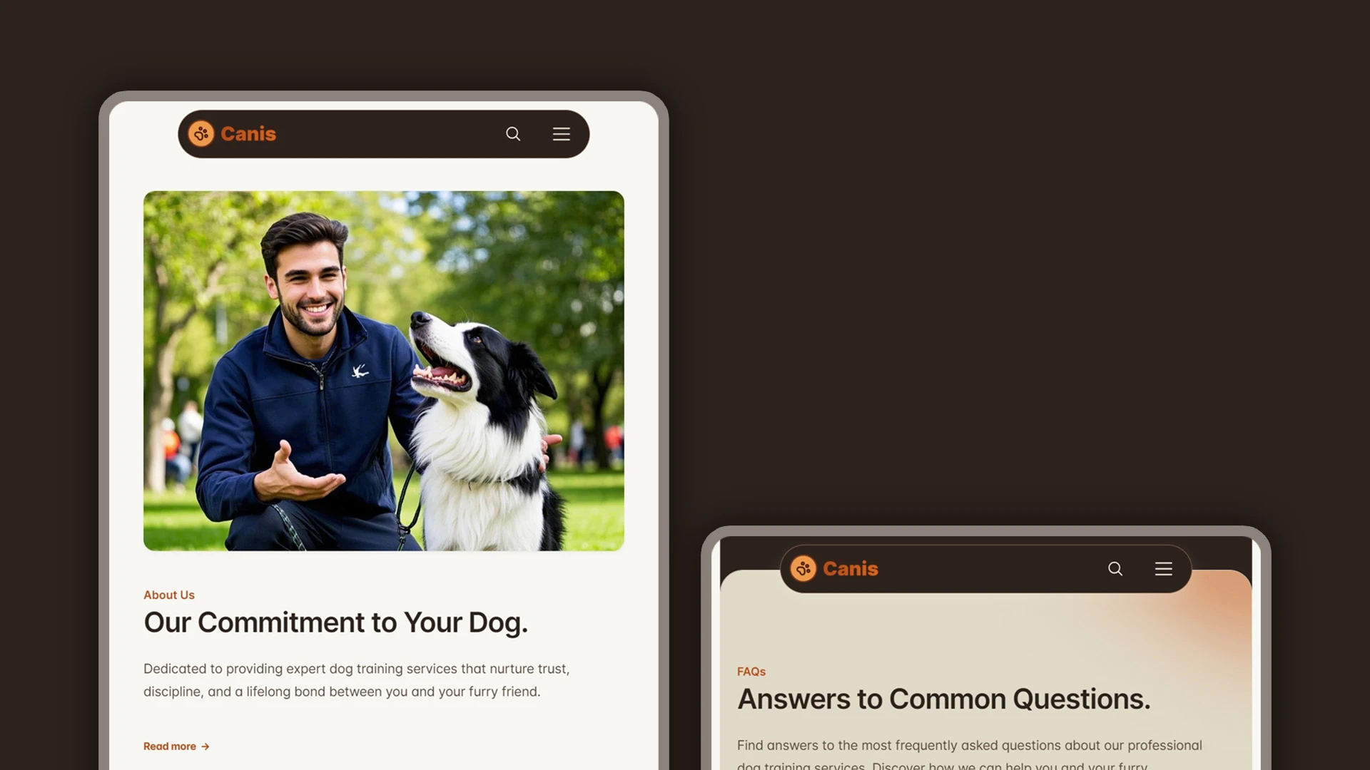 Canis - Professional Dog Training Services HTML Website Template