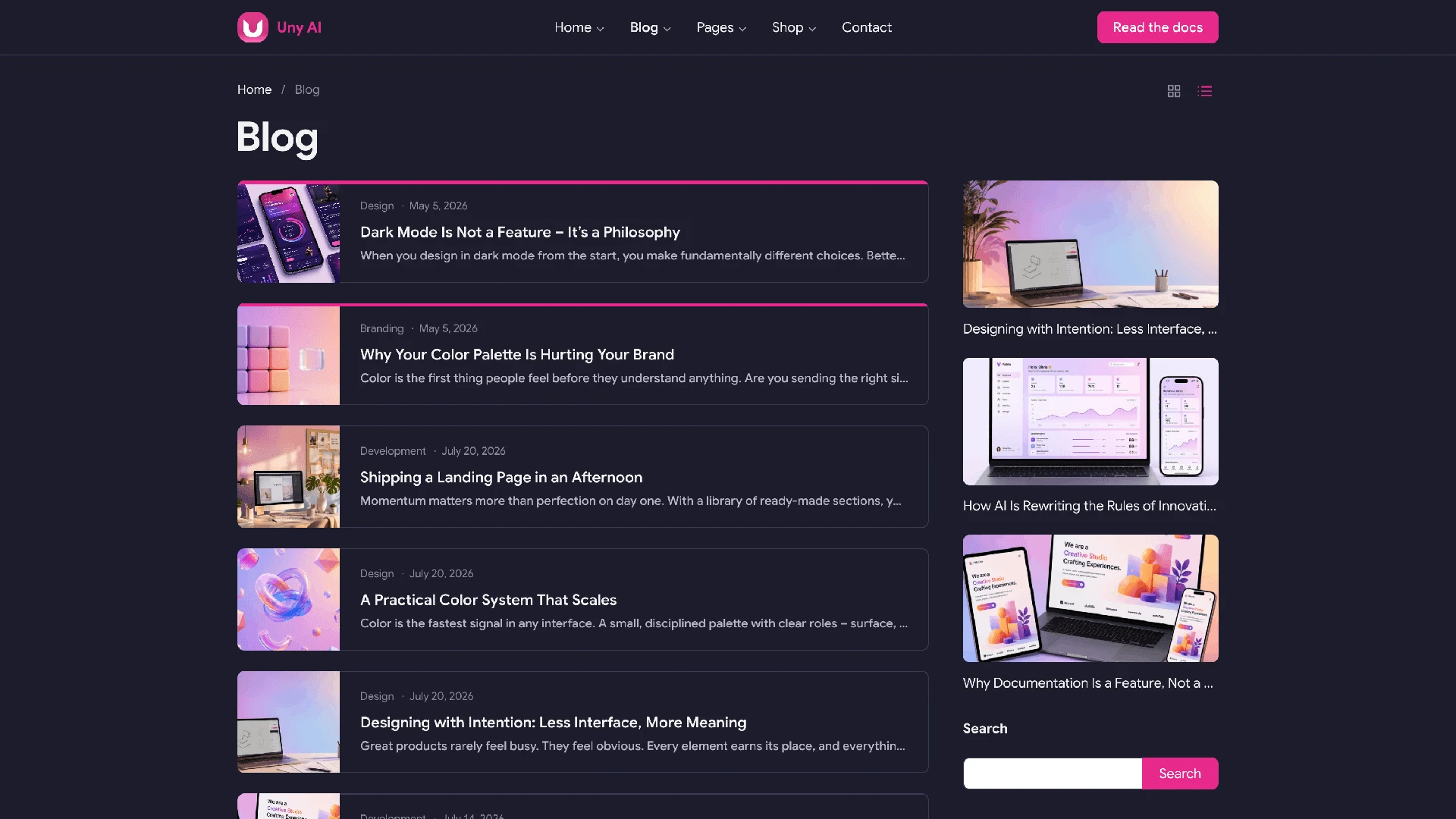Uny AI - WordPress Theme with Flexible Section Builder