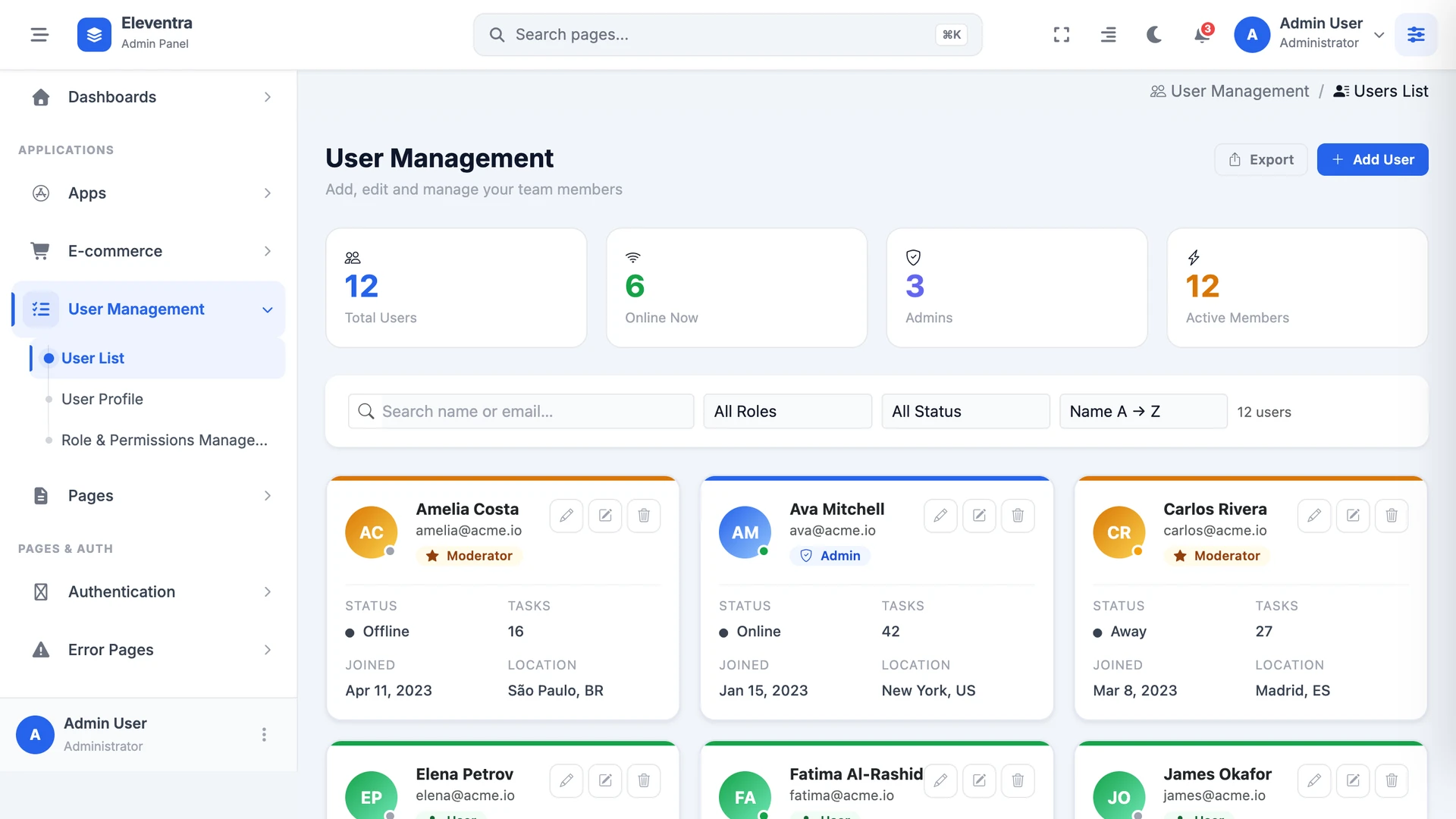 Eleventra - Angular 21 Admin Dashboard Template + UI Kit + 90+ Pages