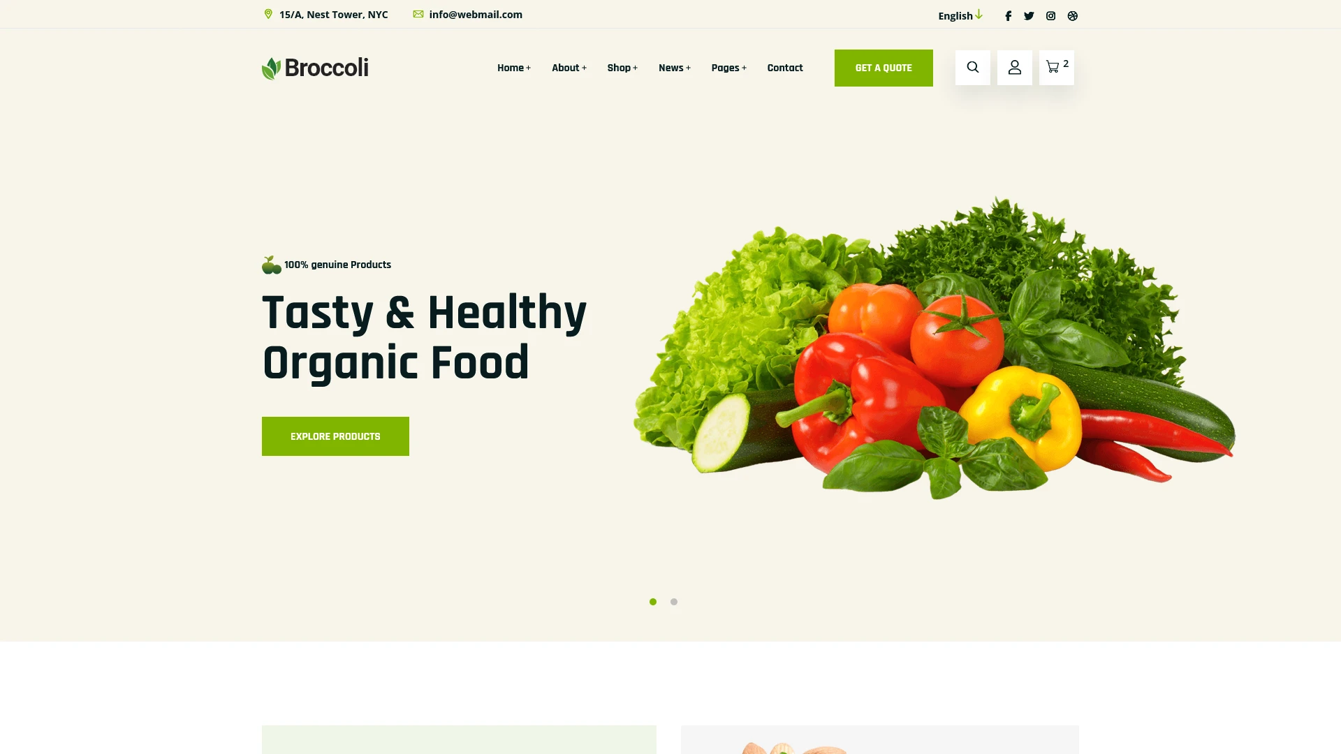 Broccoli - Organic Food eCommerce Bootstrap Template