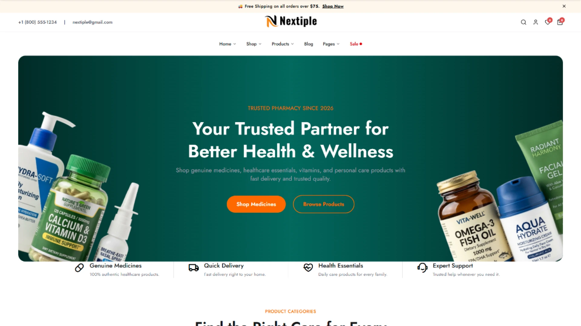 Nextiple - Multipurpose eCommerce Tailwind CSS Template
