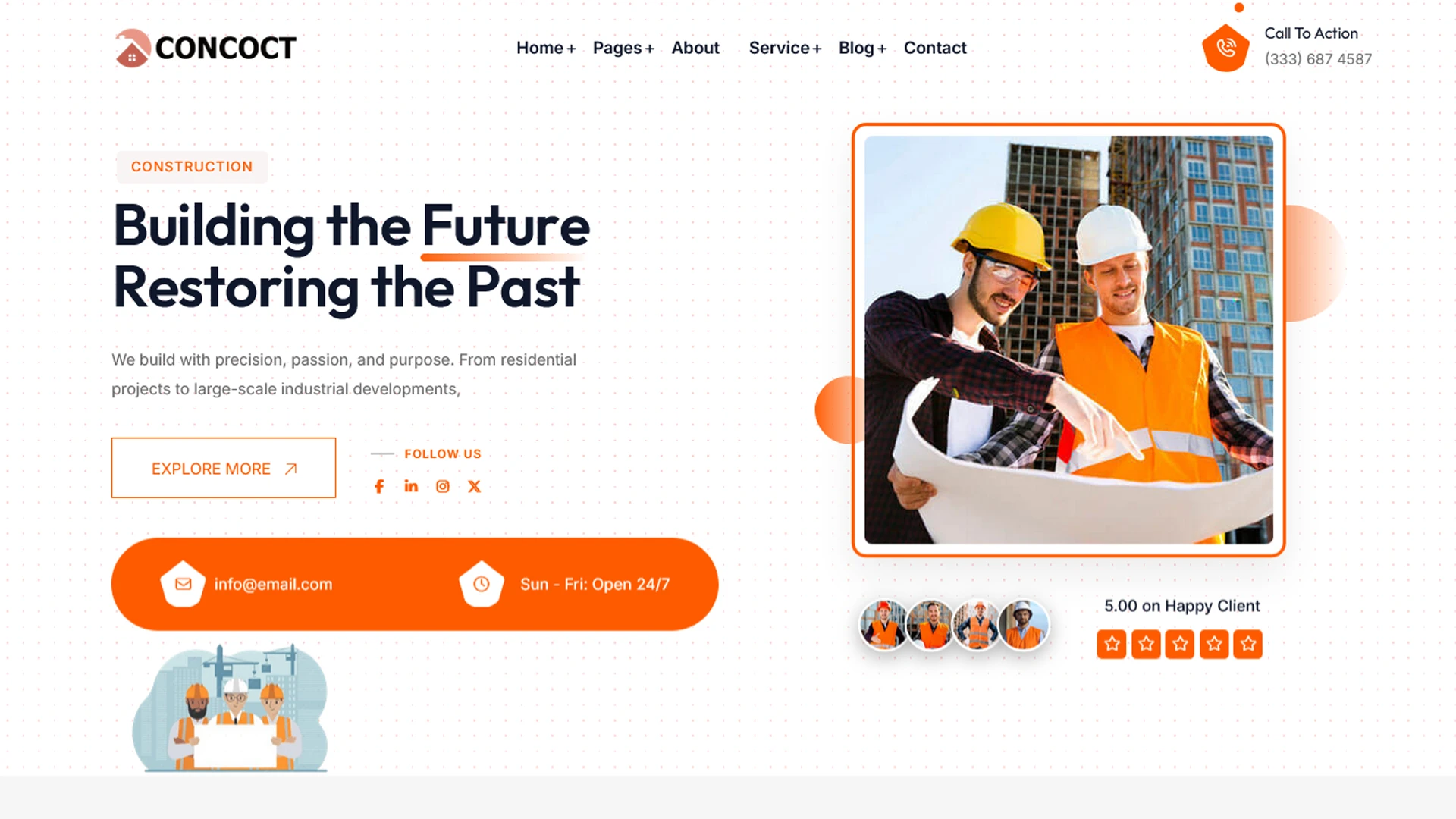 Concoct - Professional Construction & Building Company HTML Template