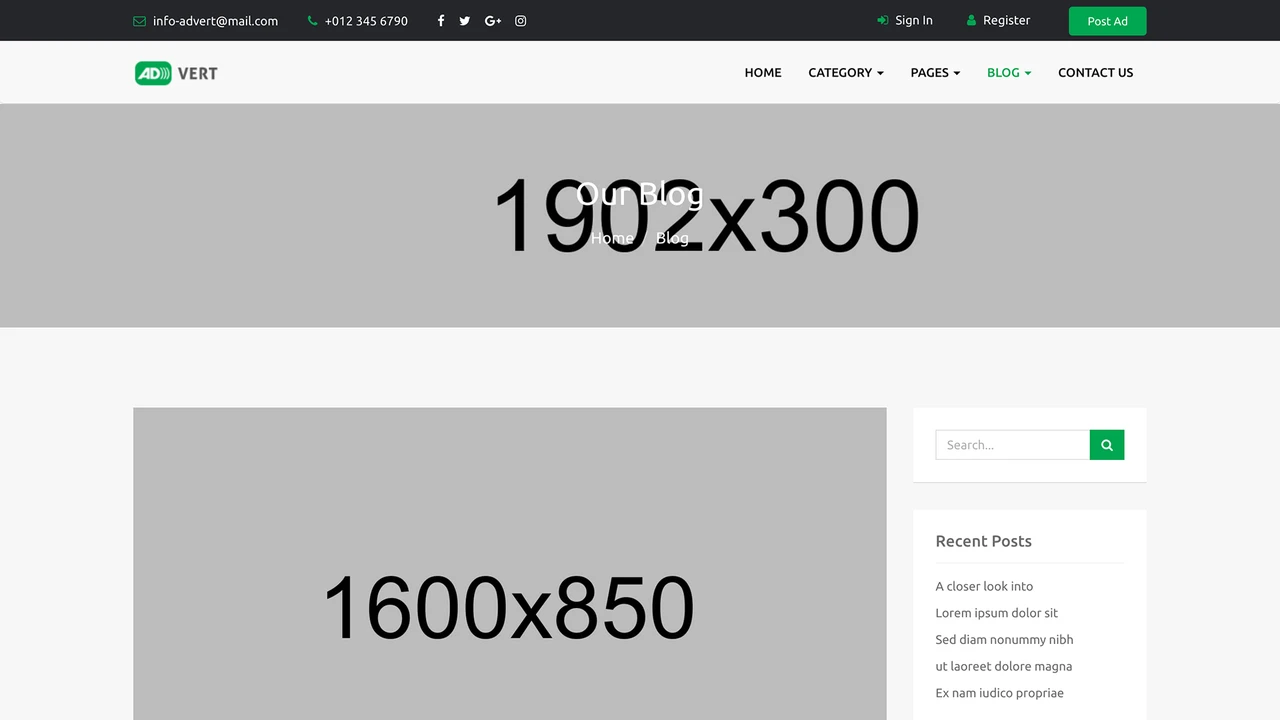 Advert - Classified Ads Template