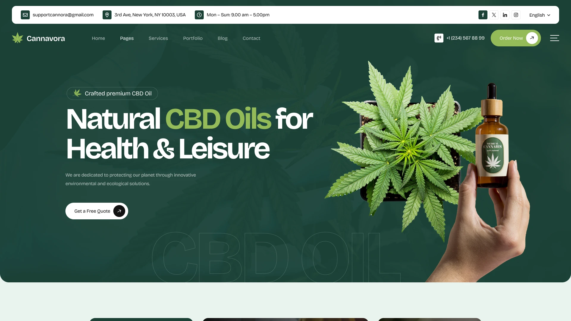 Cannavora - Cannabis & Hemp Dispensary Figma Template (Screenshot 1 of 1)