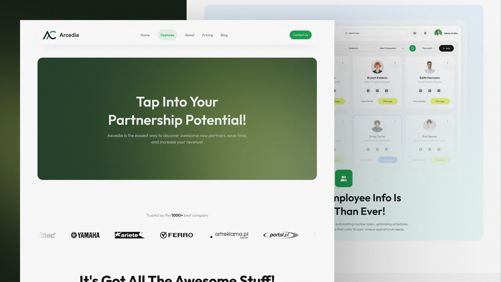 Arcedia - SaaS, Startup, AI Landing Page Framer & Figma Template