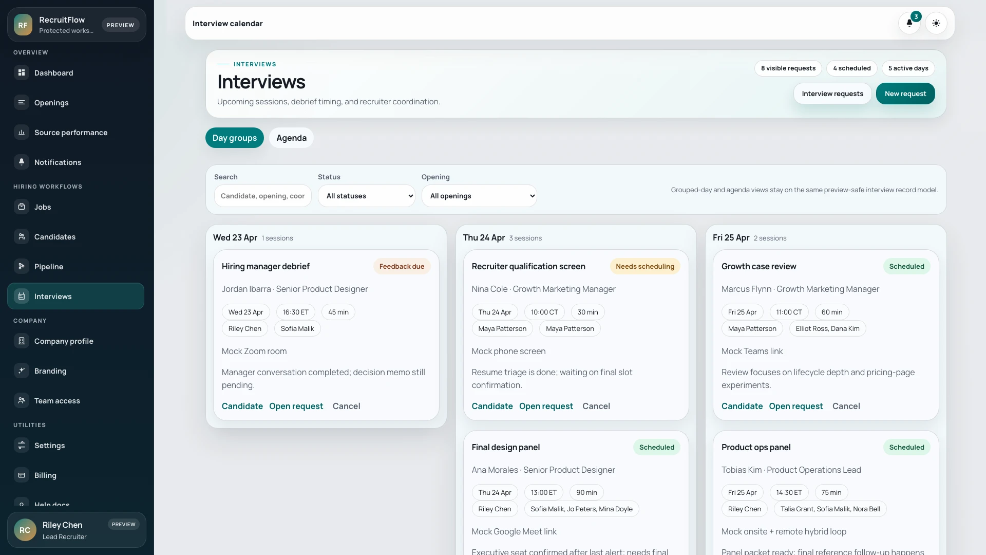 RecruitFlow - React Job Board & Recruiter Dashboard Template
