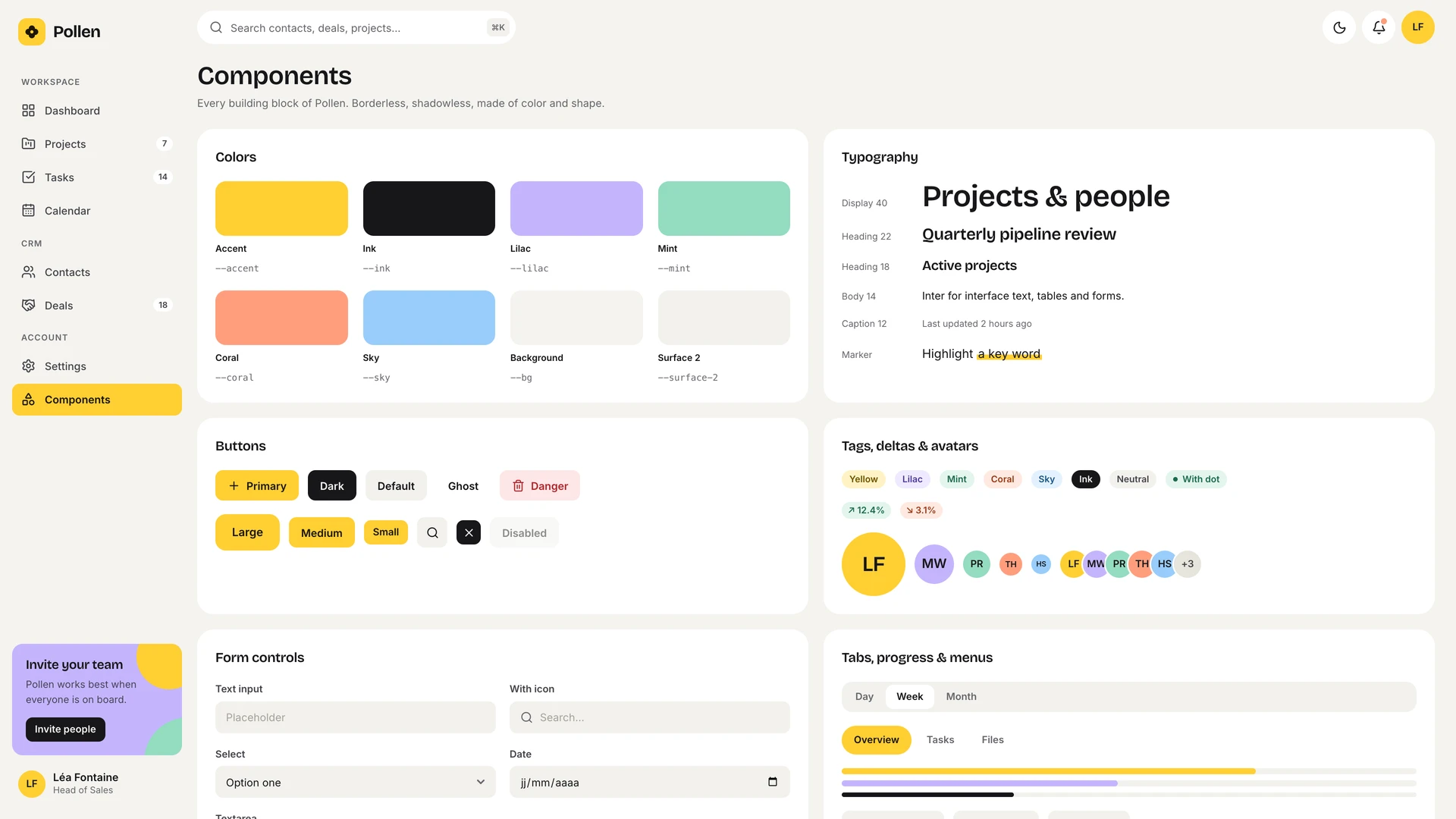 Pollen - Vue & React CRM and Project Management Admin Dashboard Template