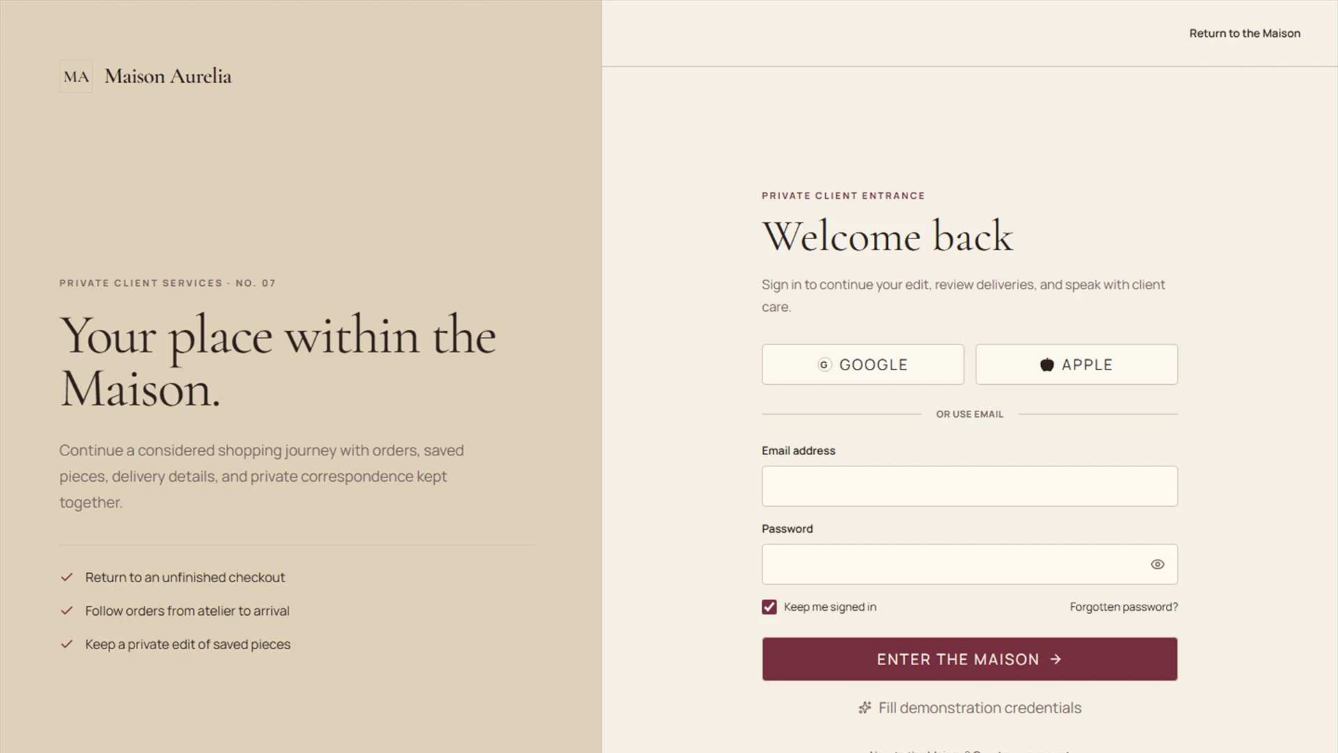Maison Aurelia - Vintage Next.js eCommerce Platform Template