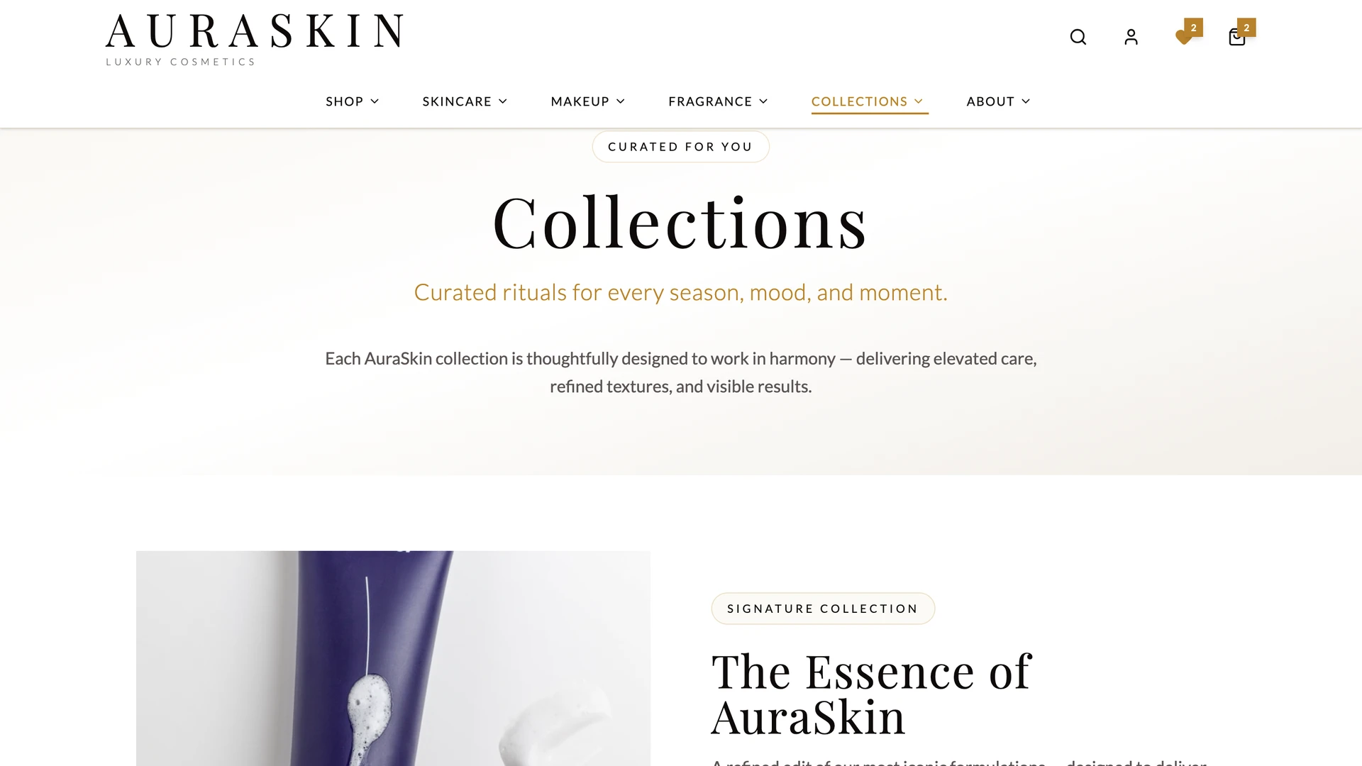 AuraSkin - React Skincare Ecommerce Website Template