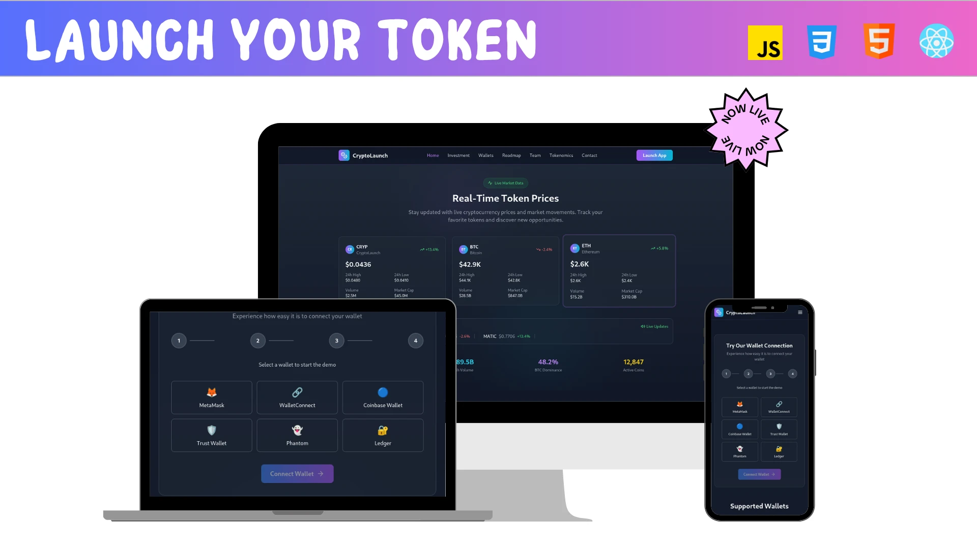 CryptoLaunch - Cryptocurrency ICO Landing Page Template