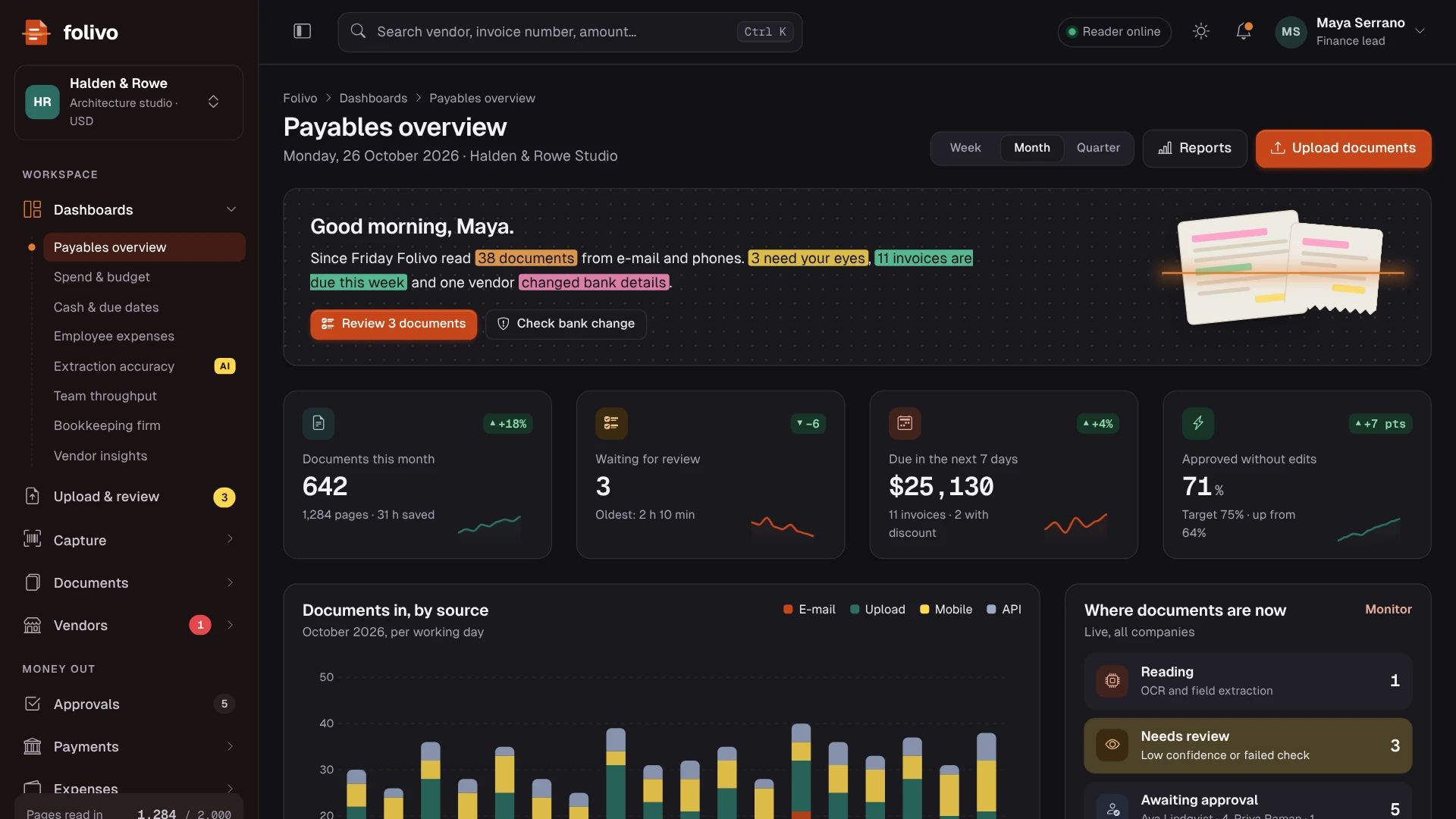 Folivo - AI Invoice & Receipt OCR Admin Dashboard Template HTML, React, Vue (Screenshot 13 of 20)