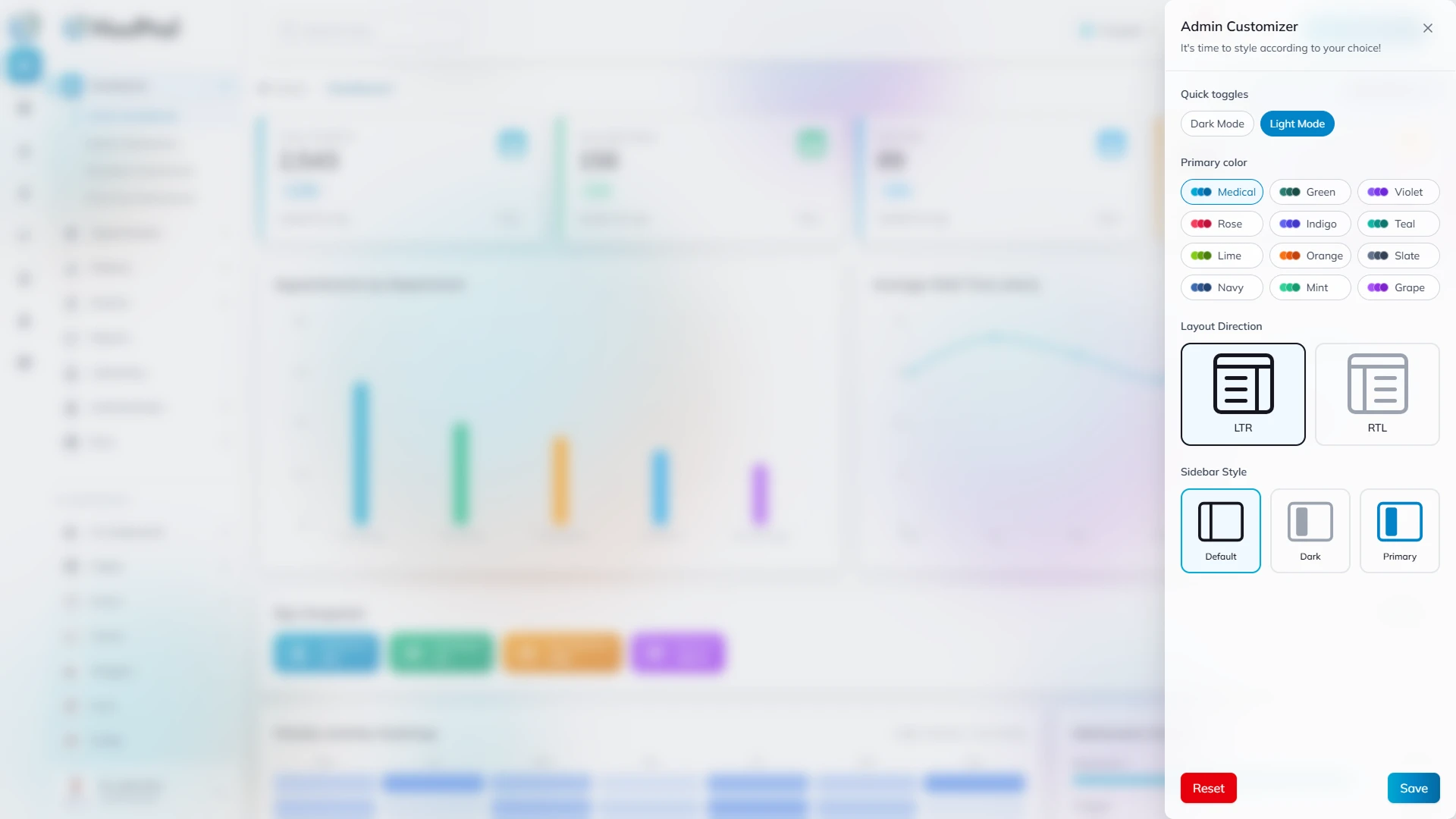 Hosptal - Hospital Admin Dashboard Template Tailwind Modern Medical Admin Panel