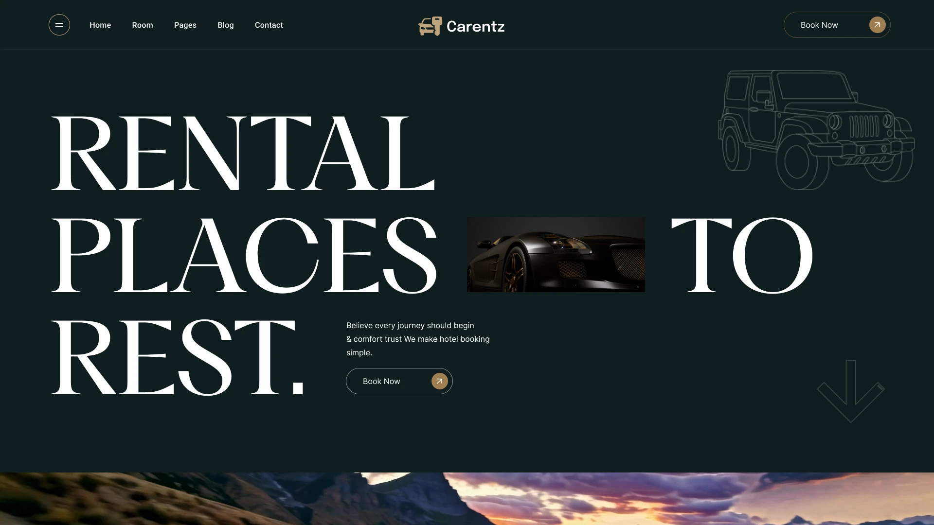 Carentz - Car Rental & Vehicle Hire Figma Template (Screenshot 1 of 1)