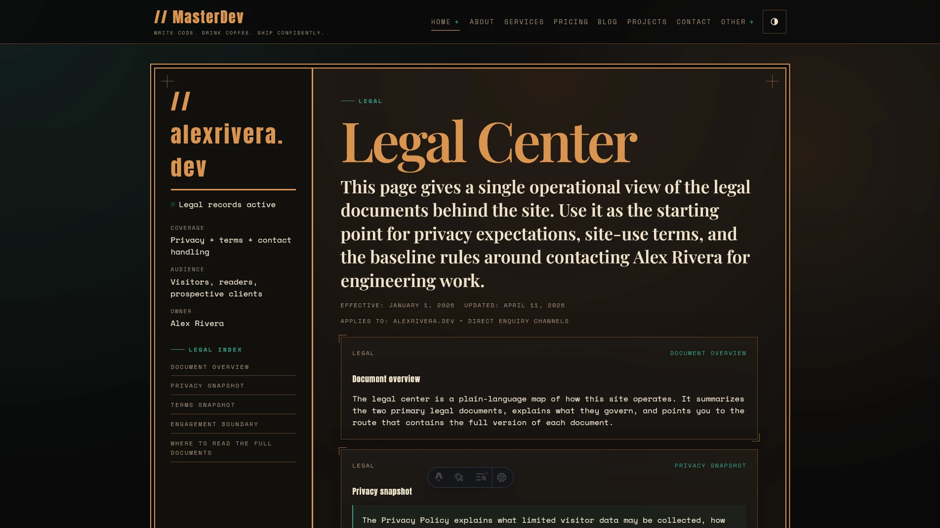MasterDev - Developer Portfolio Astro Template with Sass & Tailwind Utilities