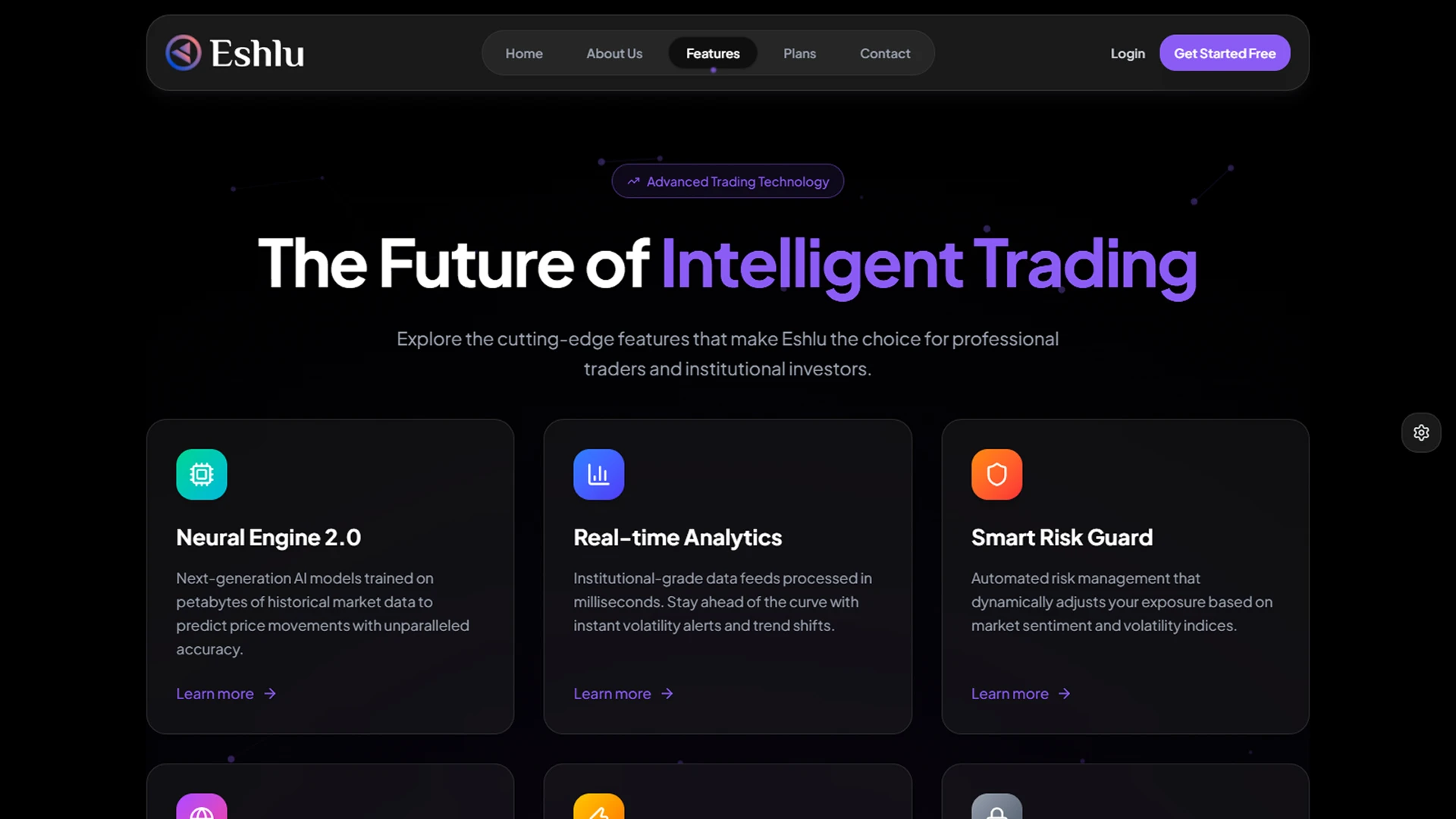 Eshlu - AI Powered Stock Trading and Financial SaaS React Template