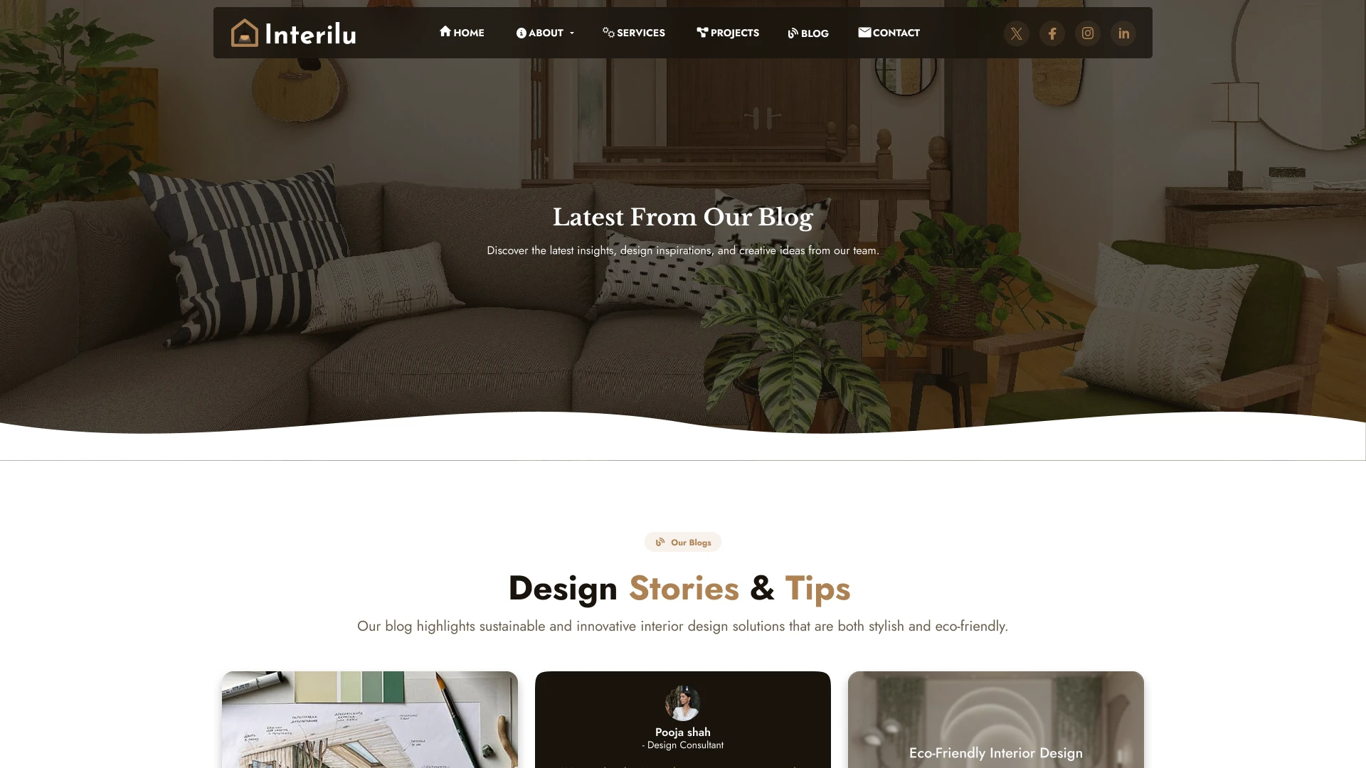 Interilu - Modern Interior Design and Architecture Figma Agency Template