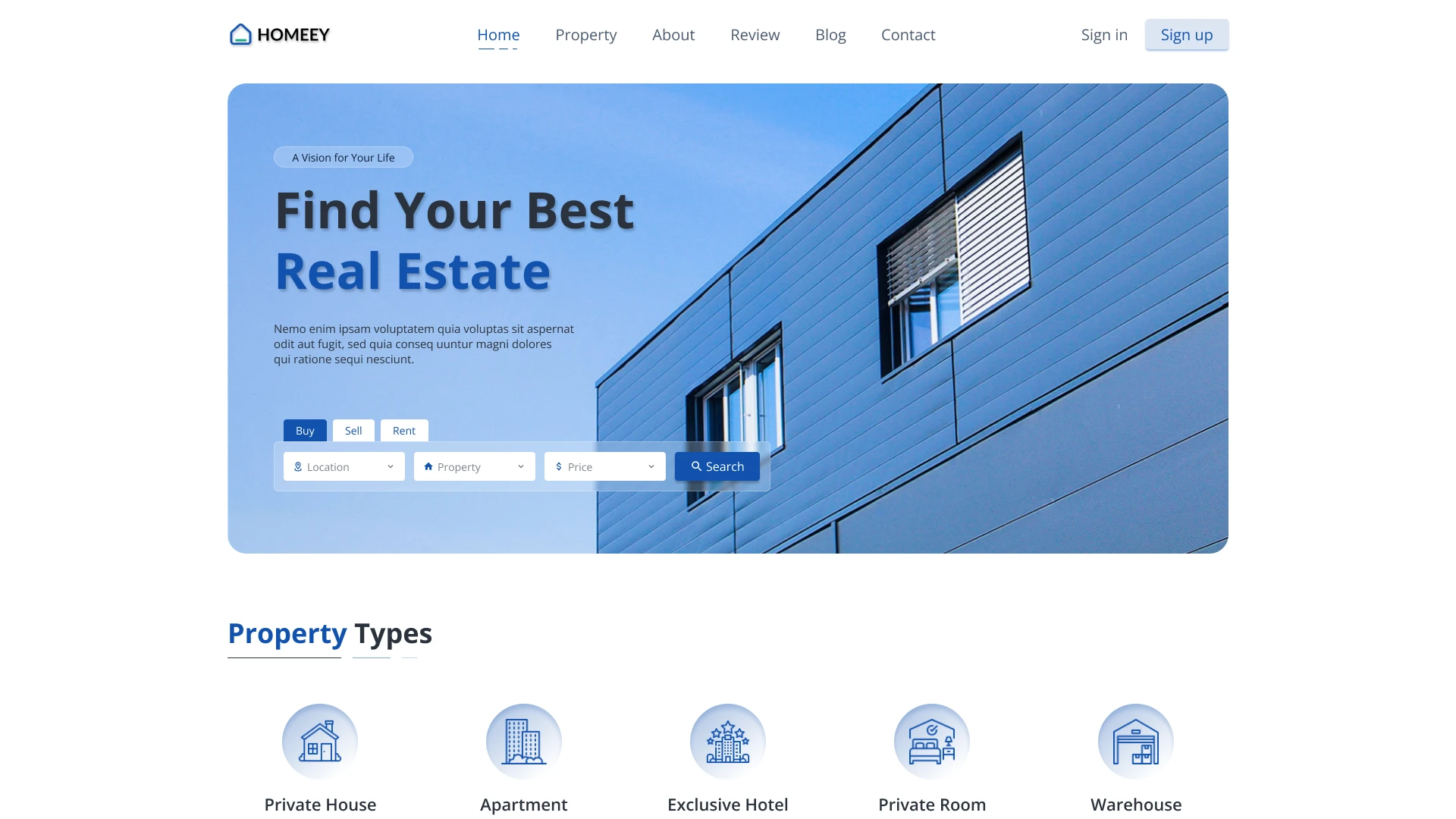 Homeey - Modern Real Estate Figma Template
