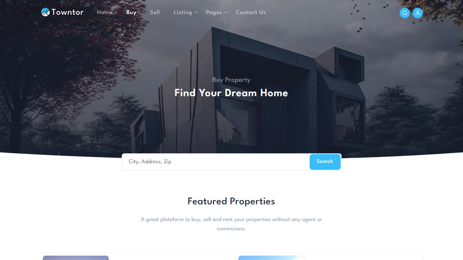 Towntor - Vue.js Real Estate Landing Template