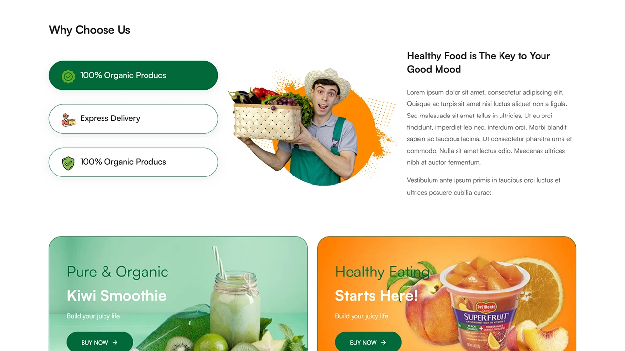 Vegshop - Online Grocery Store & Organic Food eCommerce Website HTML Template