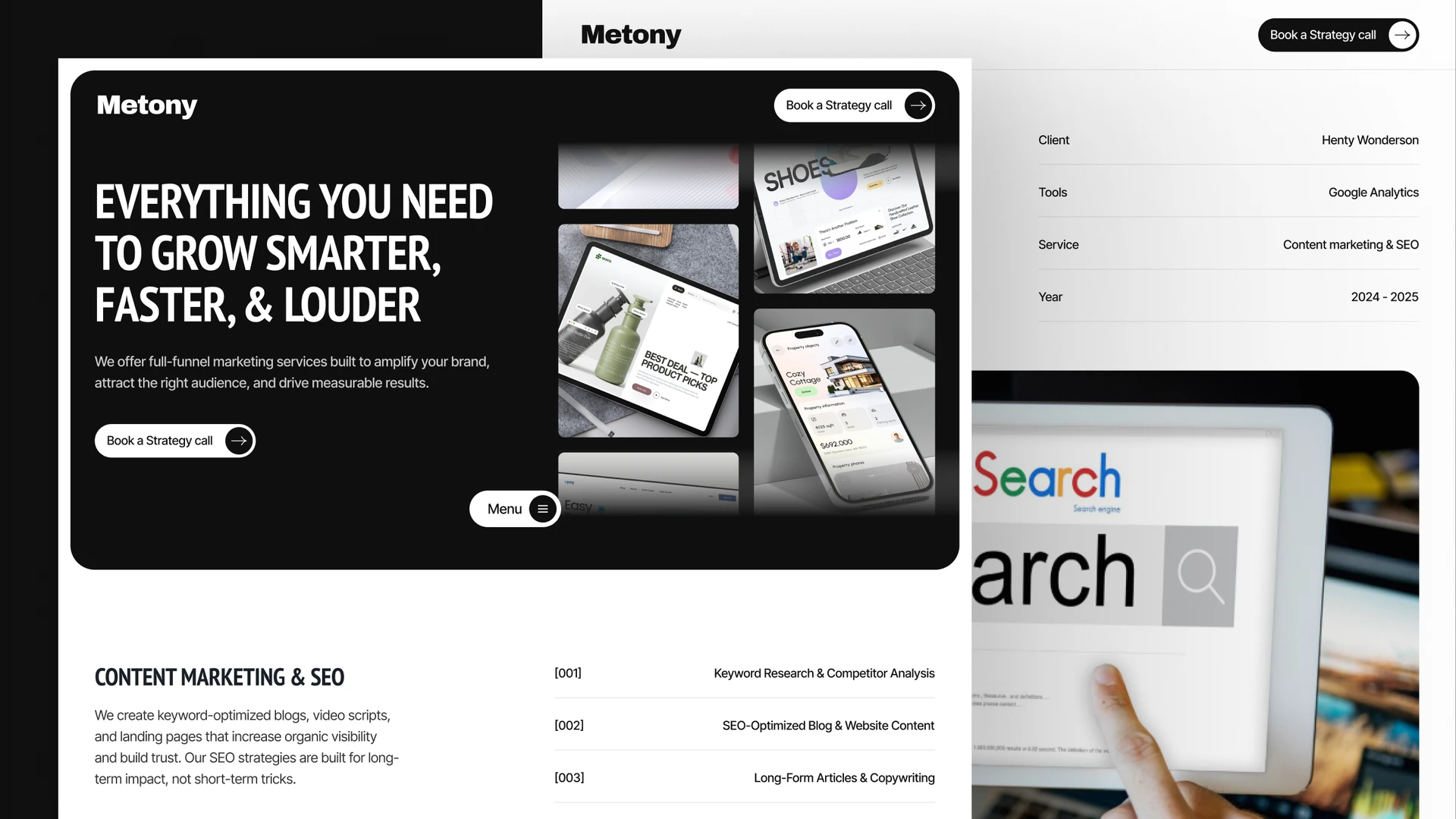Metony - Creative Agency & Marketing Agency Framer and Figma Template