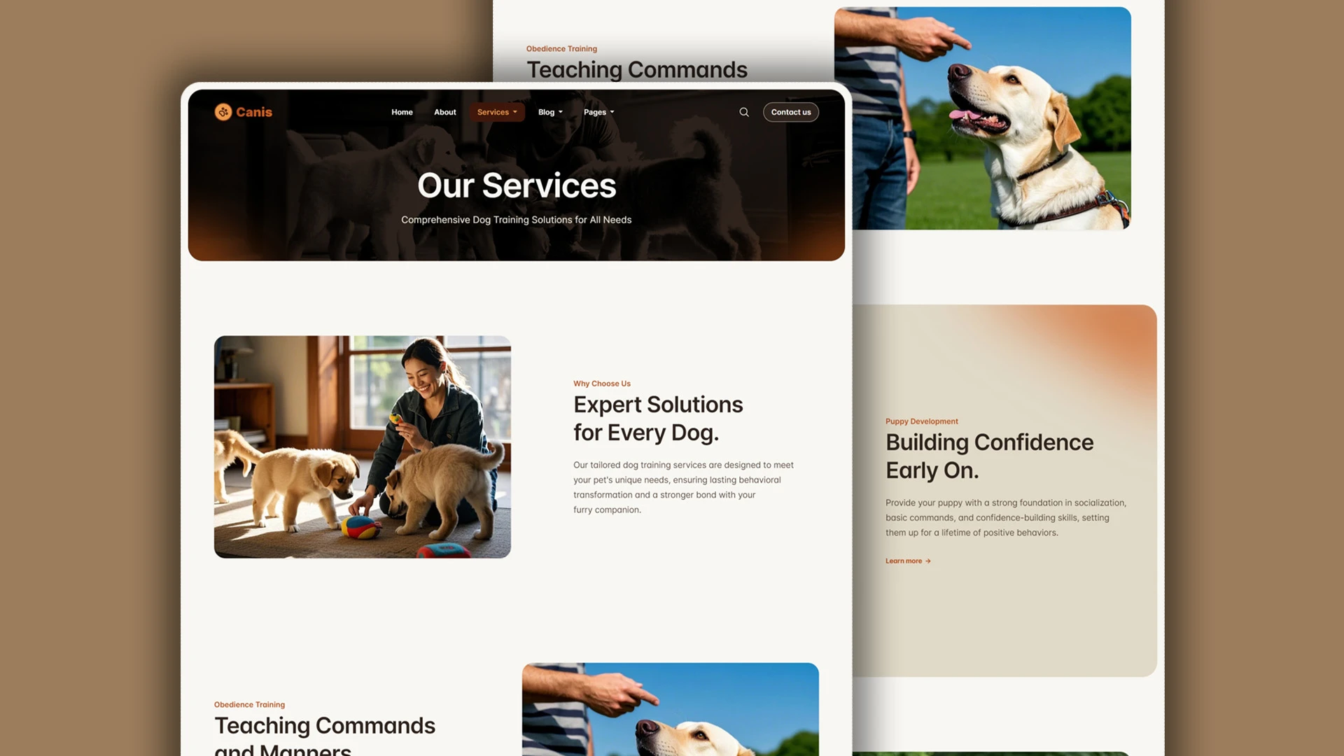 Canis - Professional Dog Training Services HTML Website Template