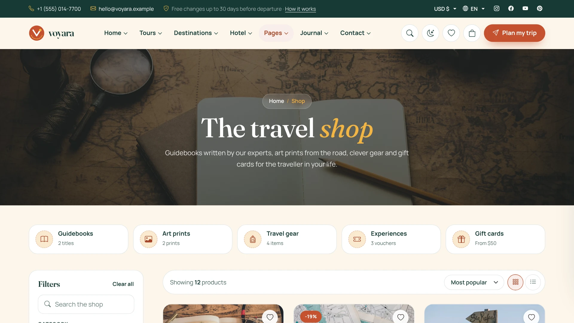 Voyara - Travel Agency & Boutique Hotel HTML Template