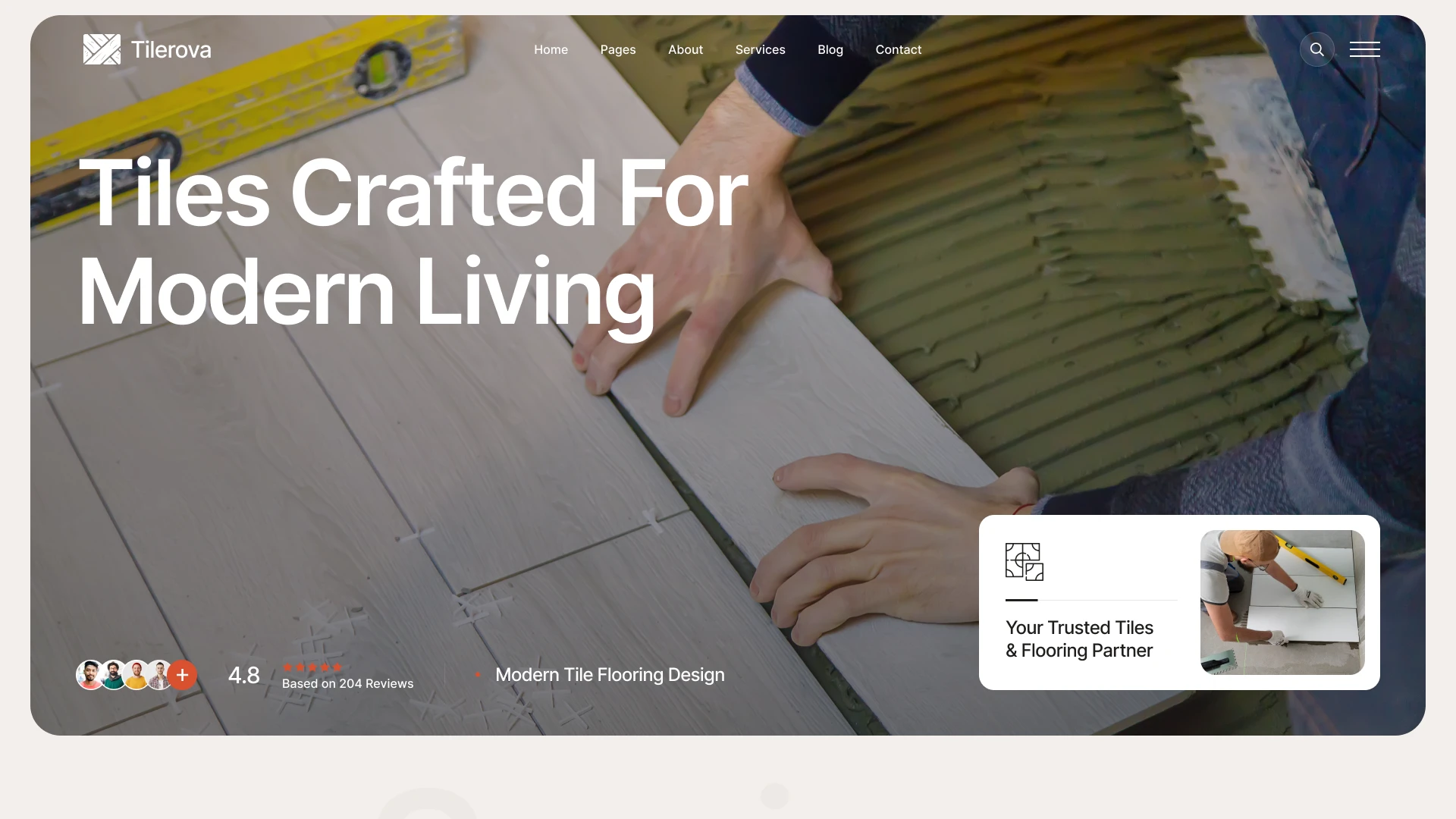 Tilerova - Flooring & Tiling Services Figma Template (Screenshot 1 of 1)