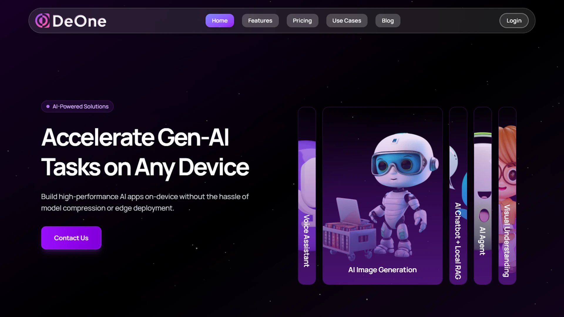 DeOne - AI SaaS & Software Landing Page React Template