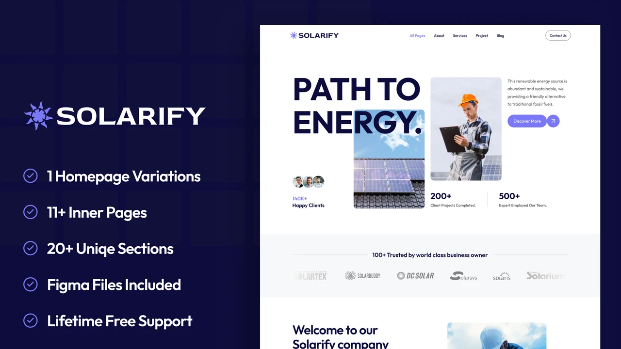 Solarify - Solar & Renewable Energy Figma Website Template