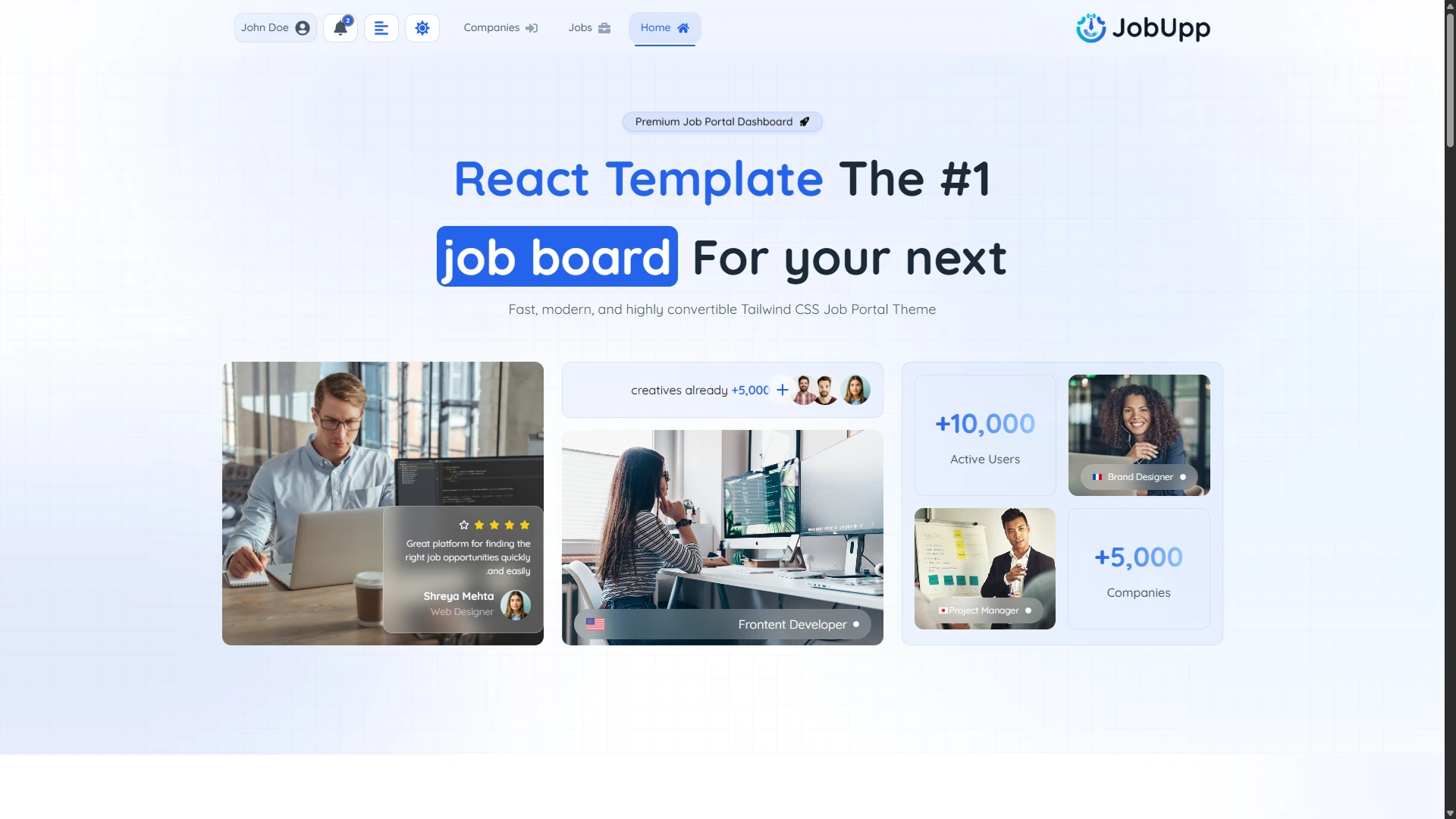 JobUpp - Job Portal Website Template Modern Job Board Platform