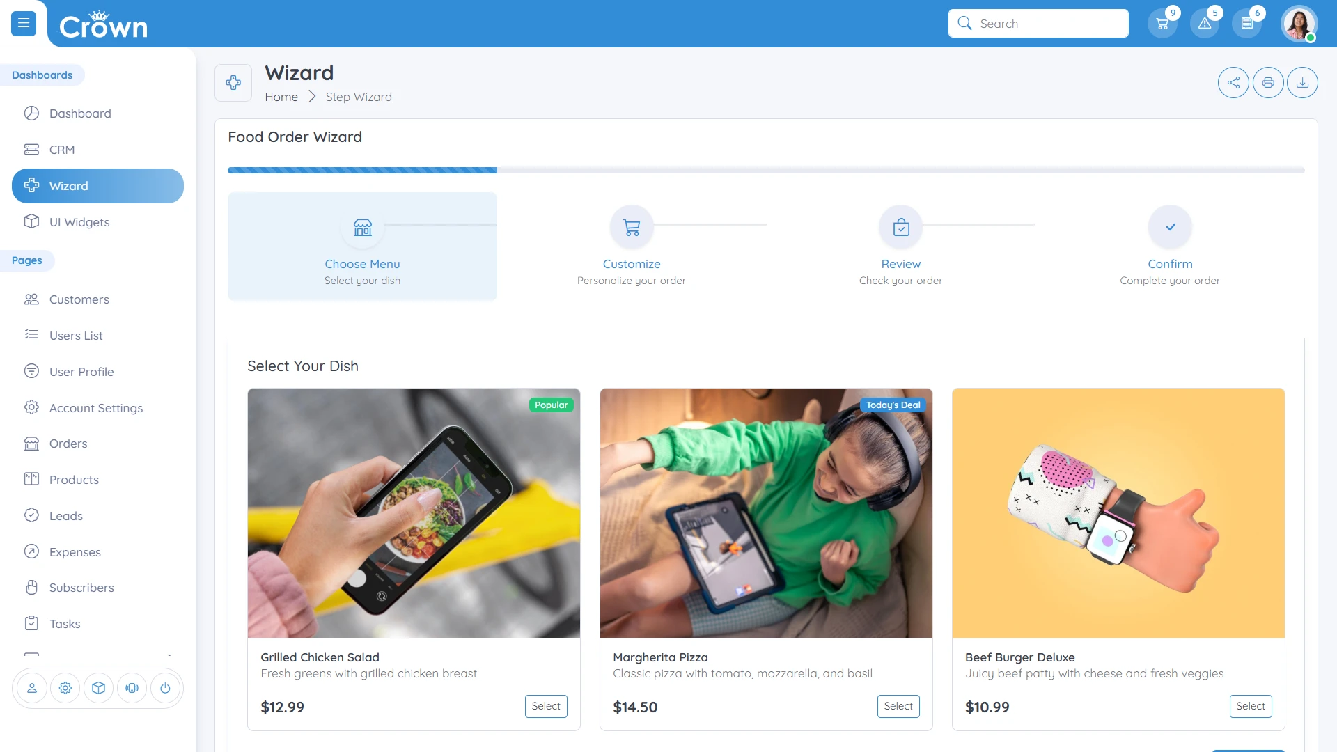 Crown - Multipurpose Admin Dashboard