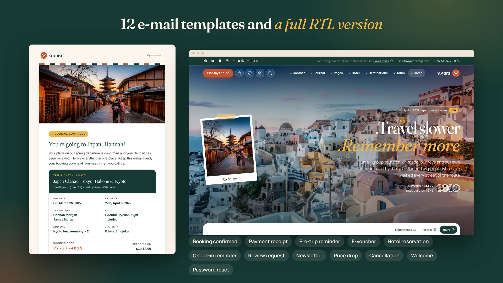 Voyara - Travel Agency & Boutique Hotel HTML Template