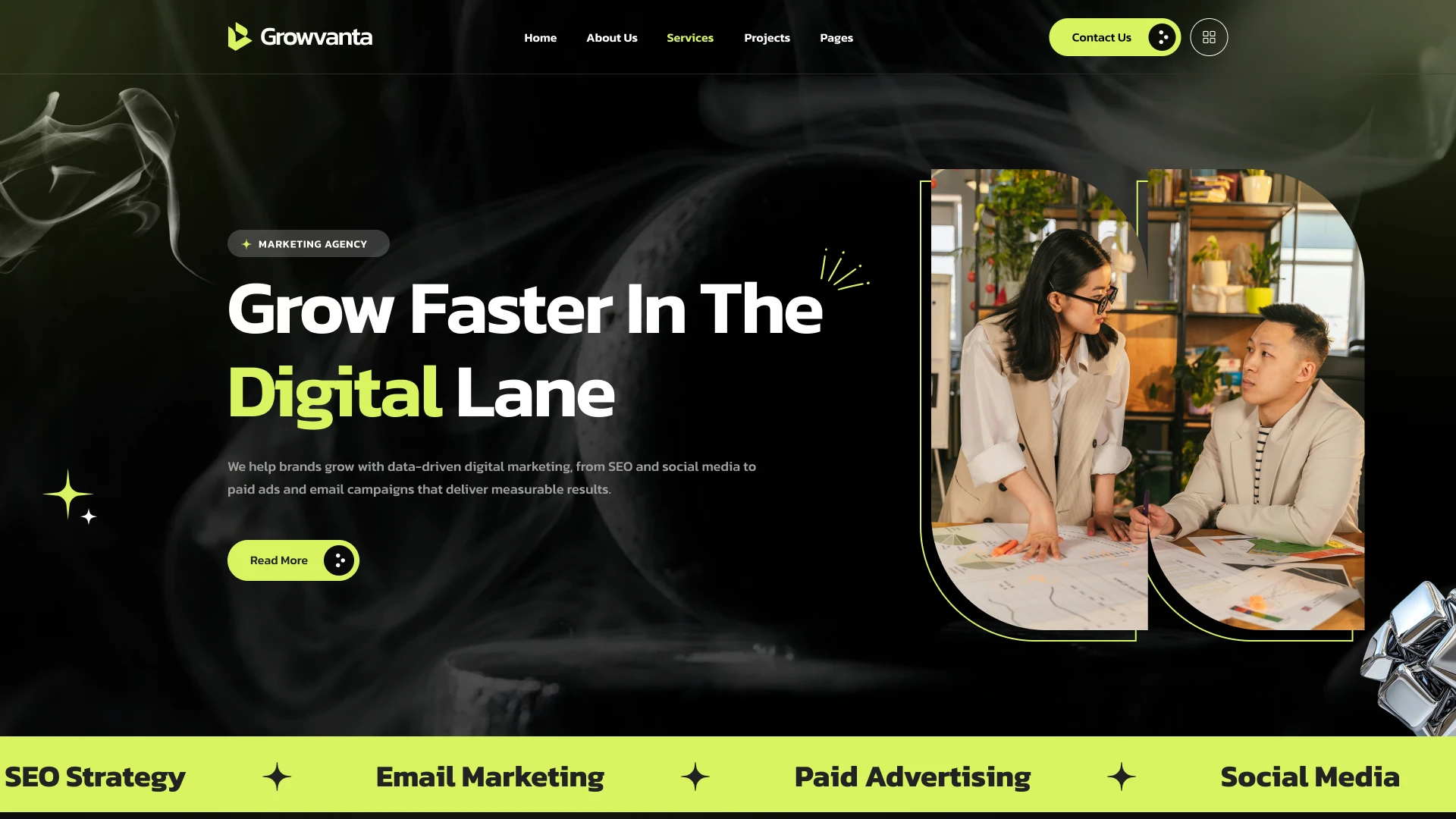Growvanta - Digital Marketing & Growth Agency Figma Template (Screenshot 1 of 1)