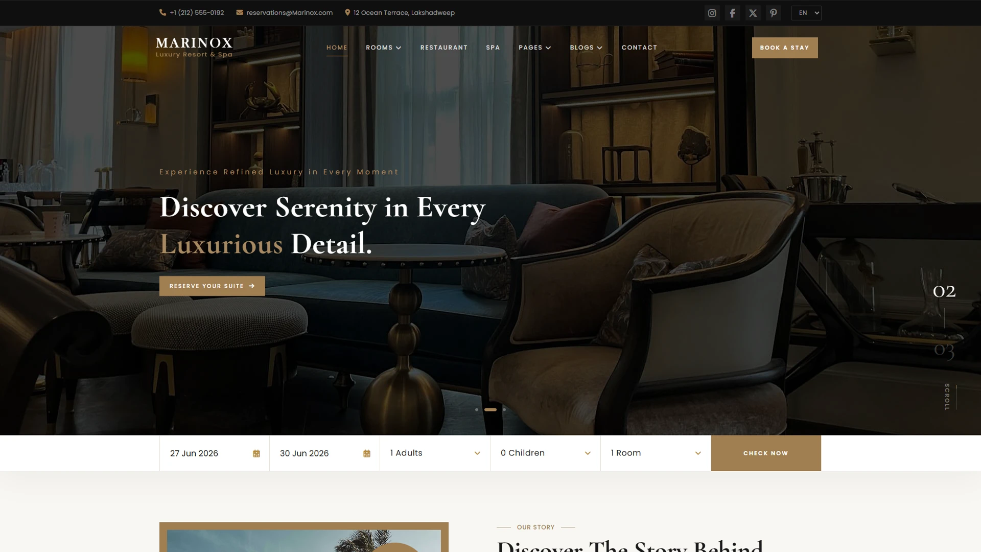 Marinox - Luxury Hotel, Restaurant, Resort & Spa HTML Template