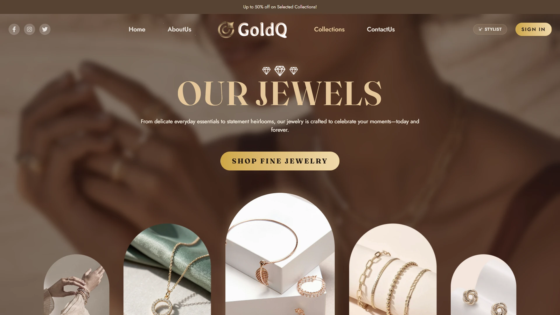 GoldQ - Premium Jewelry Luxury E-Commerce React Template