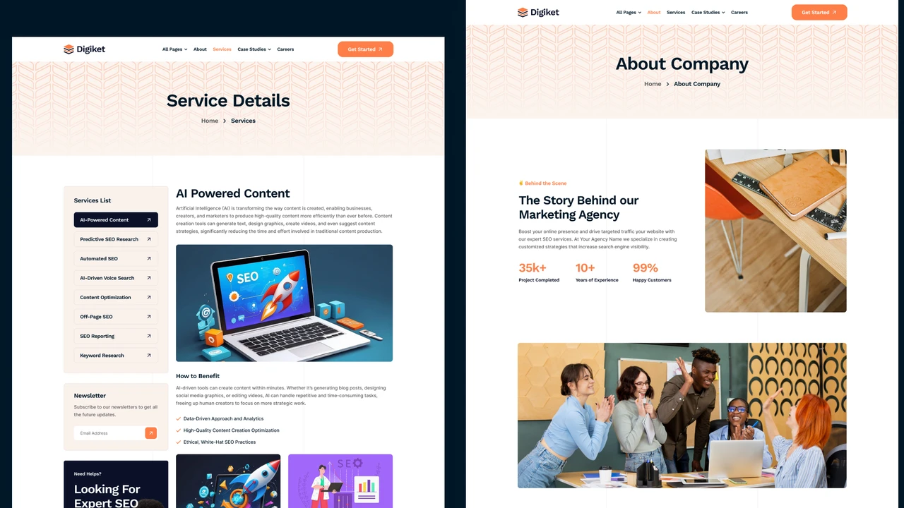 Digiket - Digital Marketing & SEO Agency Figma Template