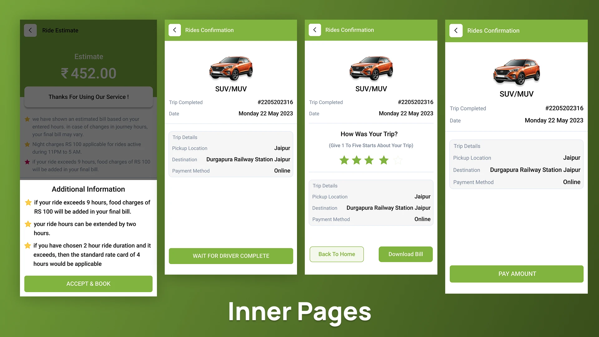 Green Chalak - Figma Driver Book UI Application