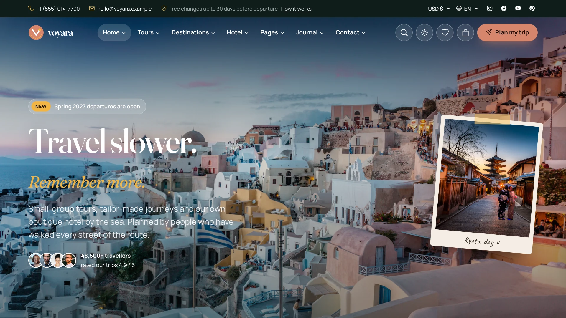 Voyara - Travel Agency & Boutique Hotel HTML Template