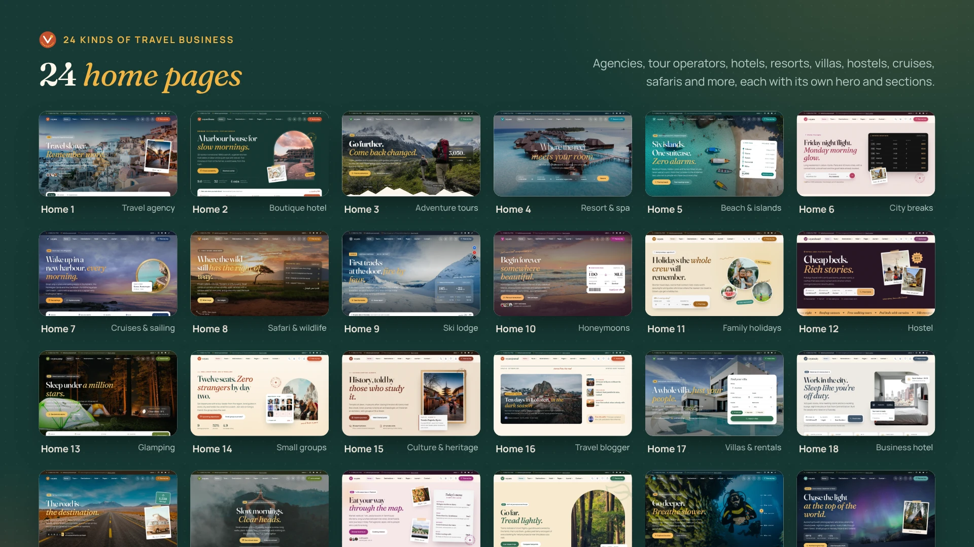 Voyara - Travel Agency & Boutique Hotel WordPress Theme (Screenshot 1 of 9)