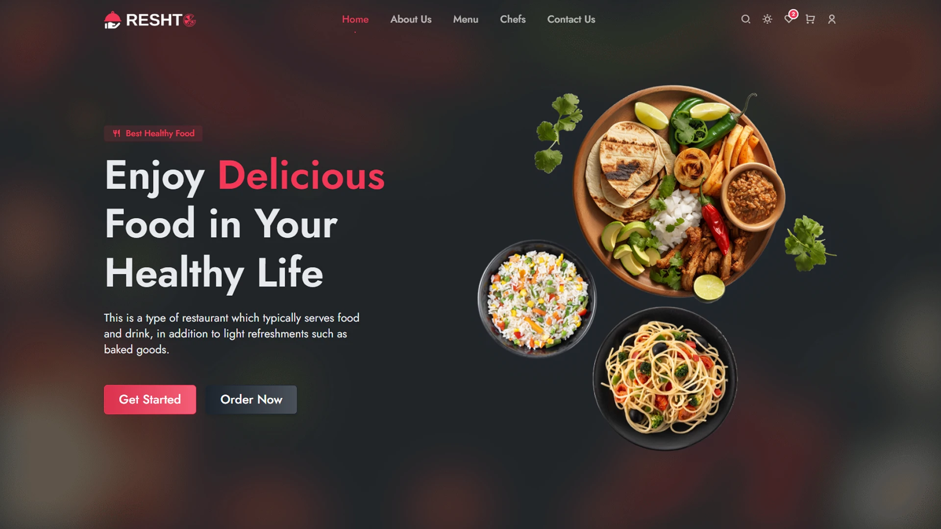 Reshto - Restaurant Website Template React Tailwind Modern Food Business