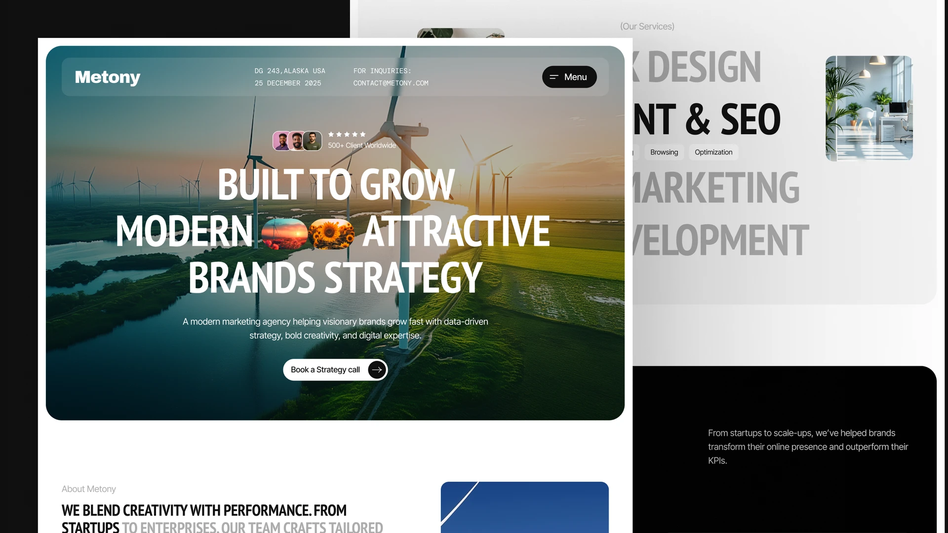 Metony - Creative Agency & Marketing Agency Framer and Figma Template