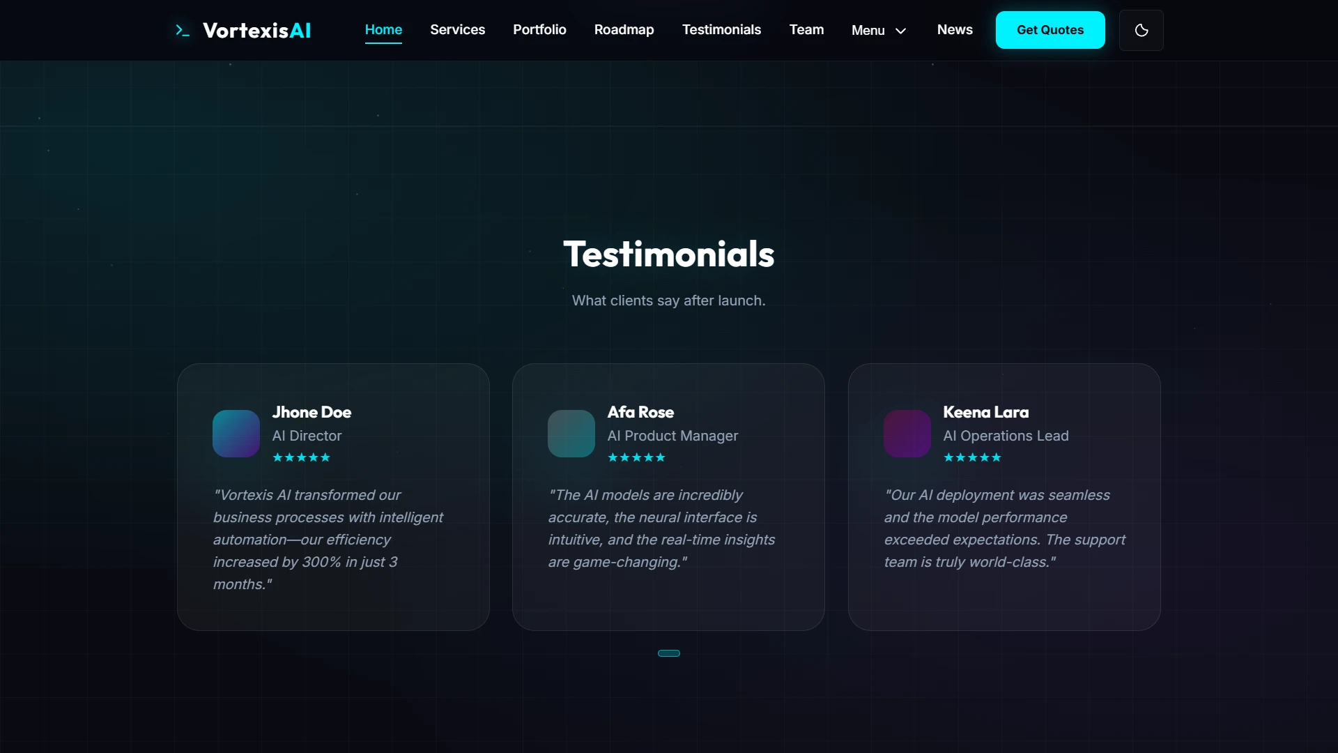 Vortexis AI - Modern SaaS AI Website Template