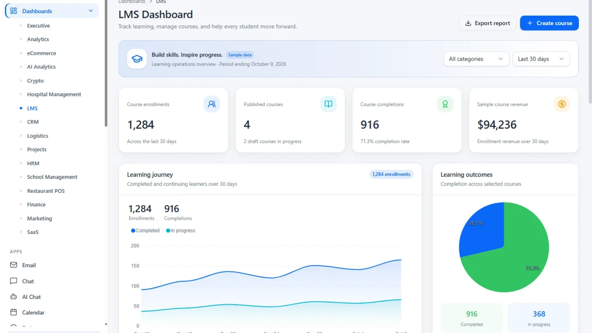 VexUI - React Tailwind CSS Admin Dashboard Template (Screenshot 2 of 5)