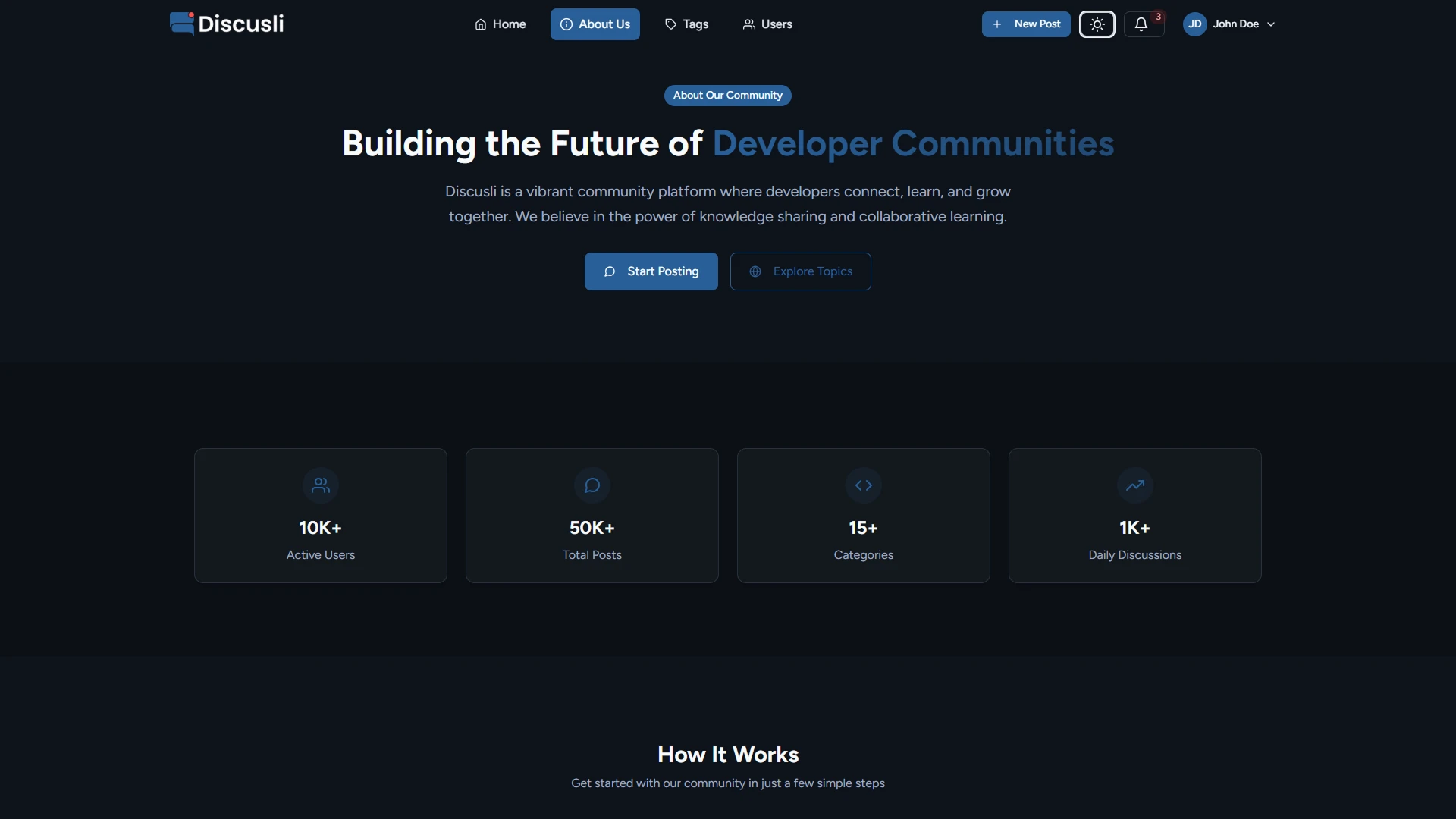 Discusli - Forum Website Template Modern Community Platform Design