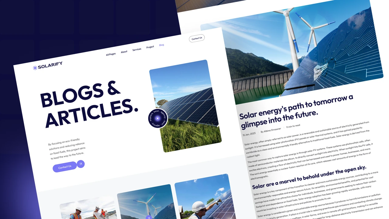 Solarify - Solar & Renewable Energy Figma Website Template