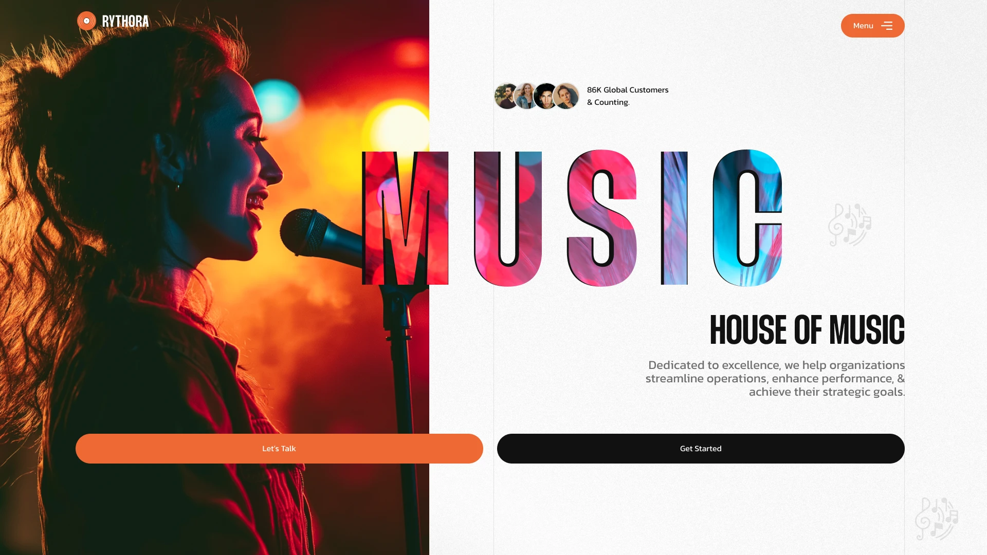 Rythora - Music Band & Musician Figma Template (Screenshot 1 of 1)